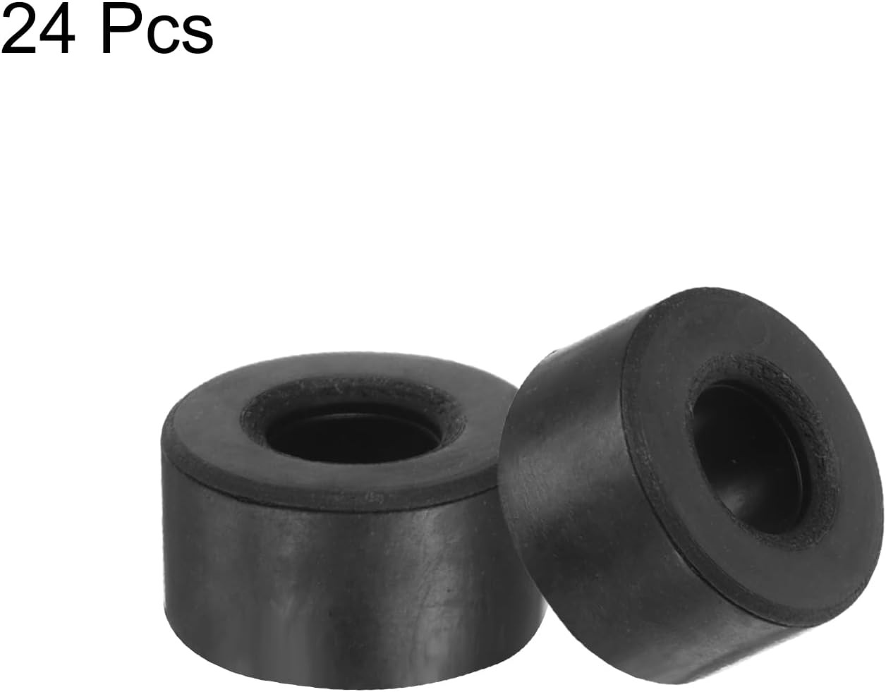 uxcell 24pcs Rubber Spacers 12mm OD, 6mm 12mmx6mmx7mm(OD*ID*Height), Black