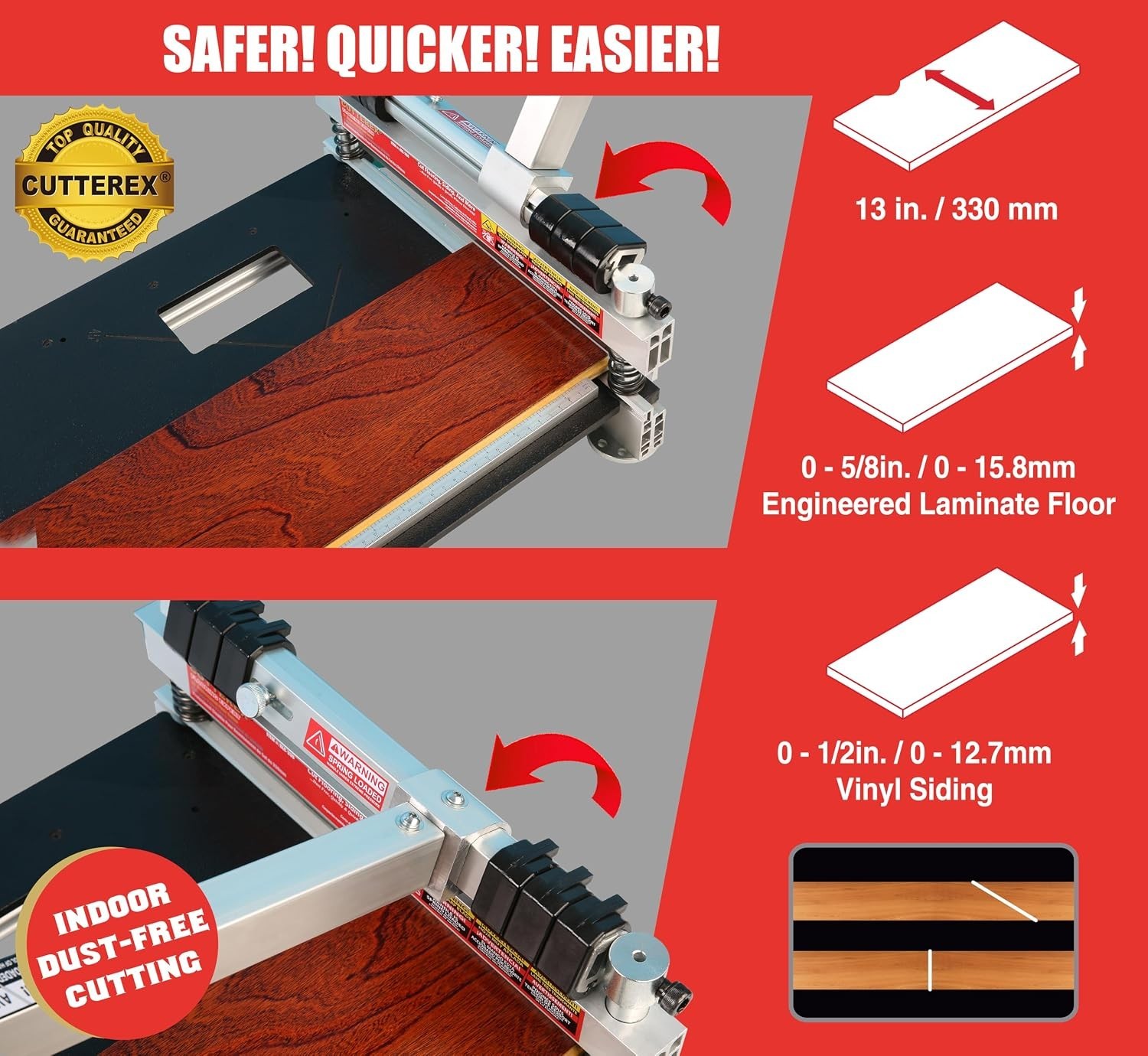 Cutterex 13 Inch Heavy Duty Vinyl Floor Cutter Multi Layer Flooring