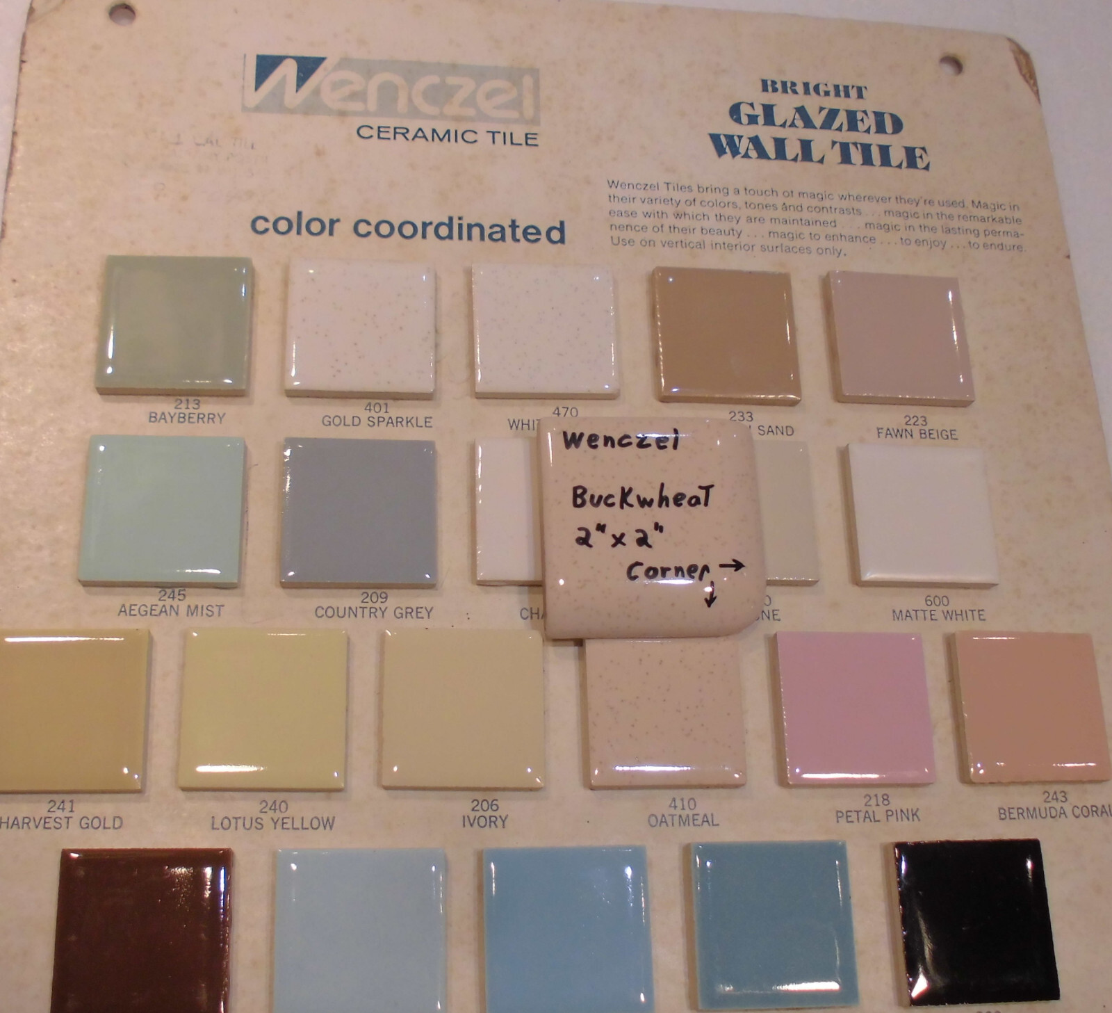 Buckwheat 2″ X 2″ X 5/16″ Ceramic Surface Bullnose Corner Tile; Wenczel Co.