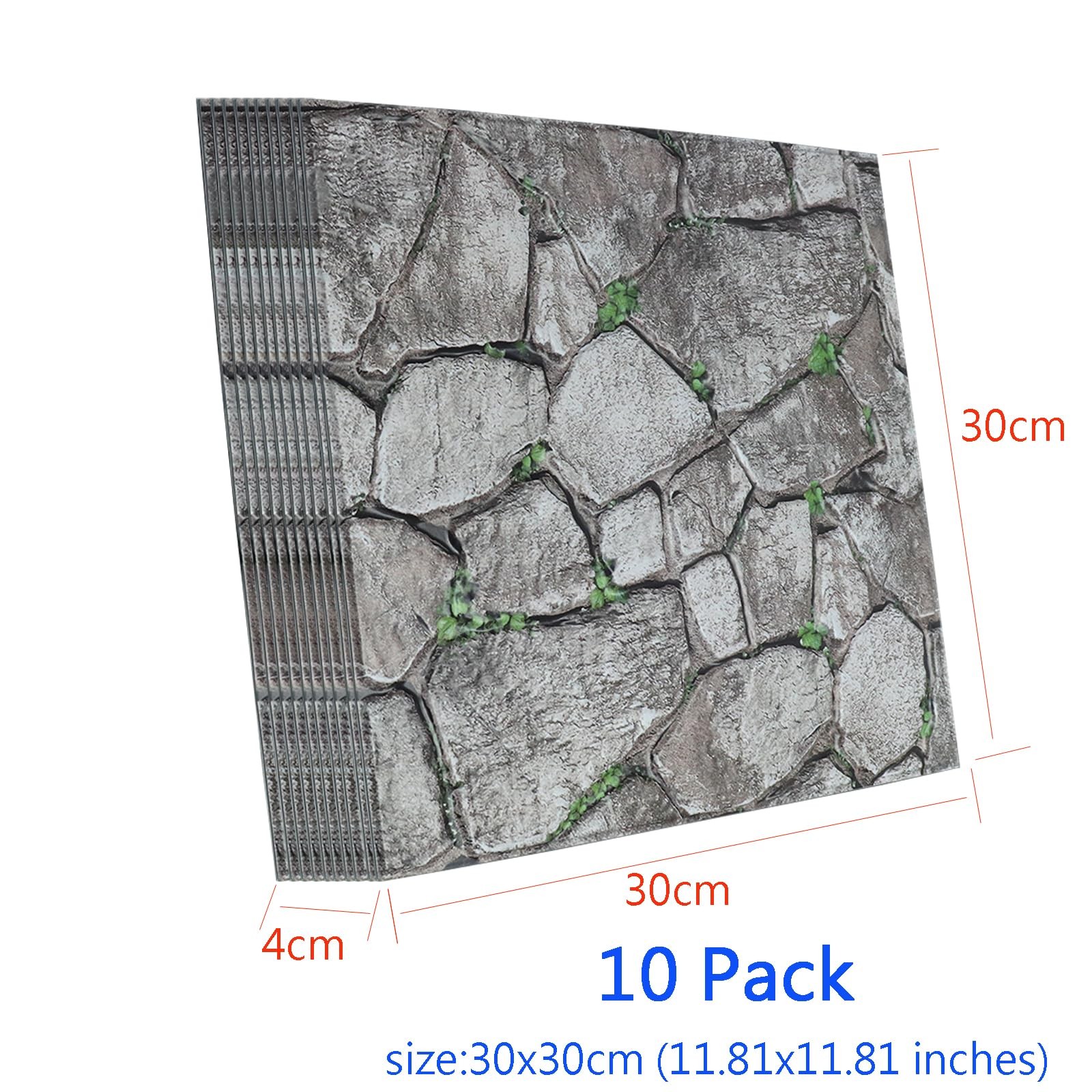 szgwtk 3D Panels Peel and Stick,Simulated Stone Wall,PVC Waterproof Self Adhe…