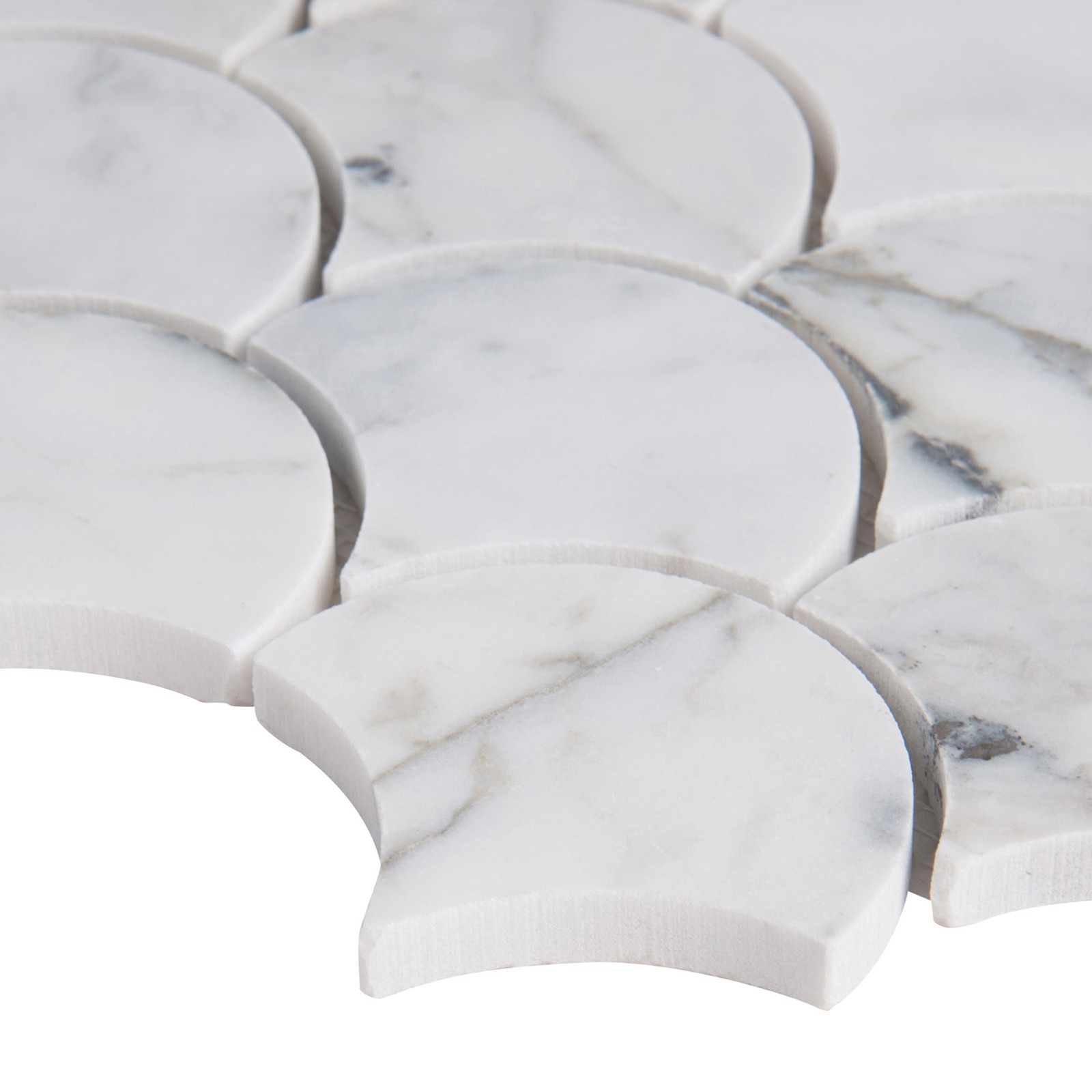 Ackland AKM-S-13X10SCP-CA 10″ x 13″ Marble Fan Mosaic Tile – – Venatino Elysia