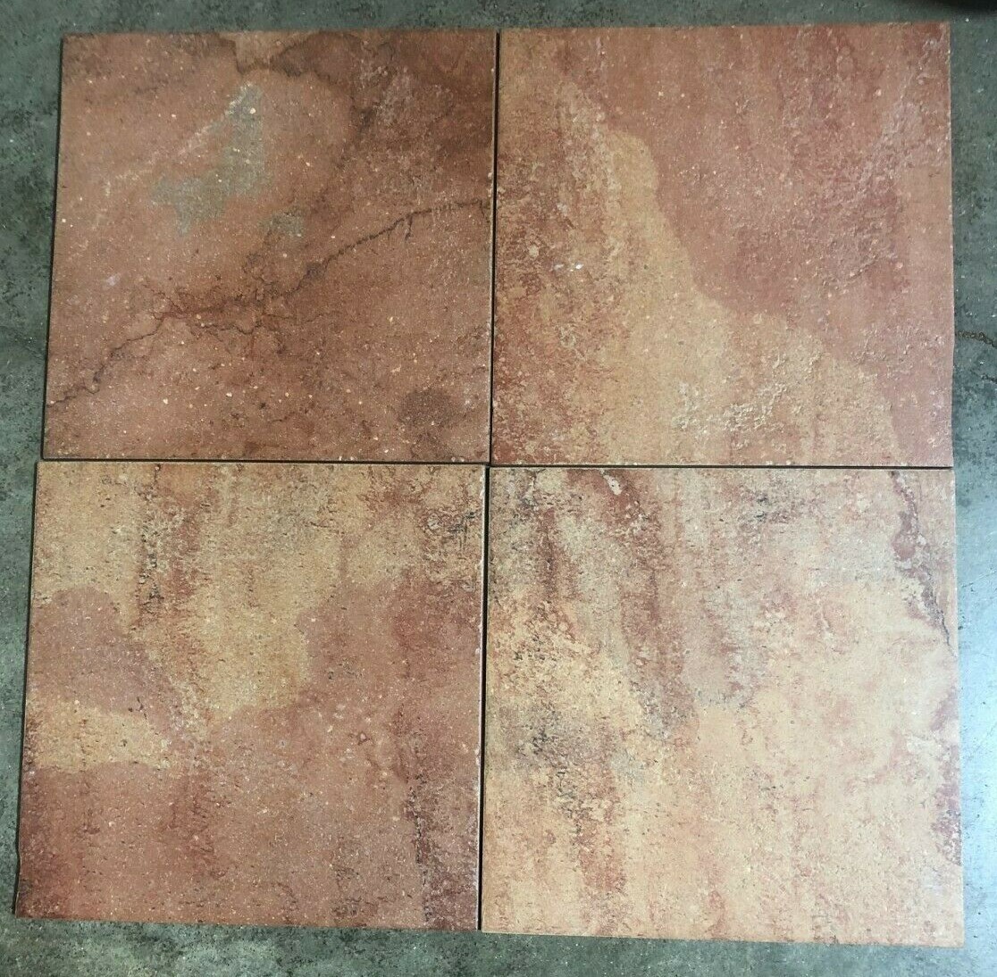 12×12 Tile Magma Red Ceramic Floor Remodel Office Kitchen BOX OF 5 TILES T-78