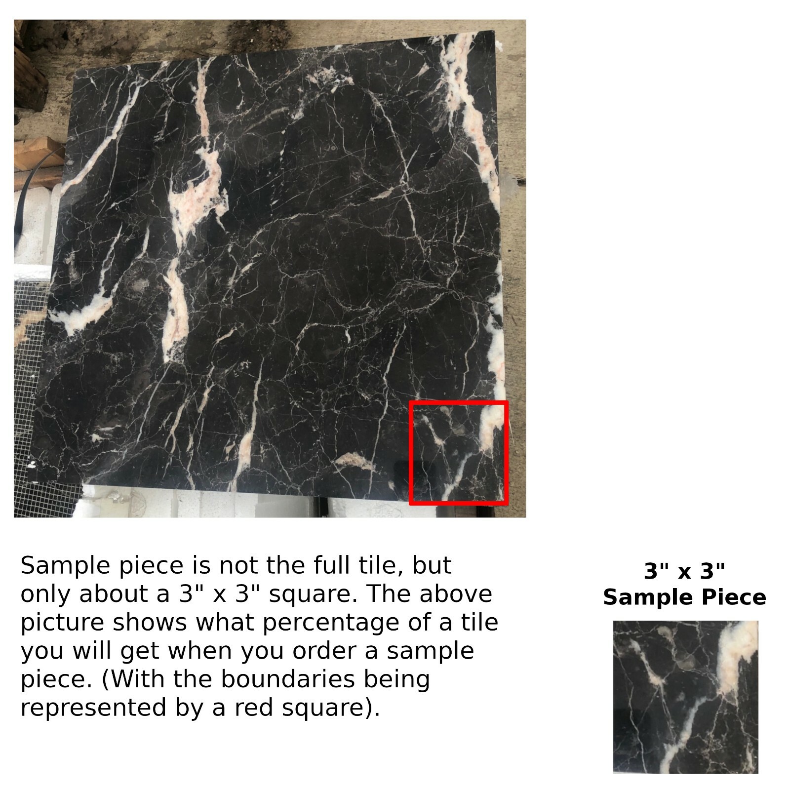 Tile Emperedor Dark Marble Remodel Stone About 3×3 SAMPLE PIECE TS-25