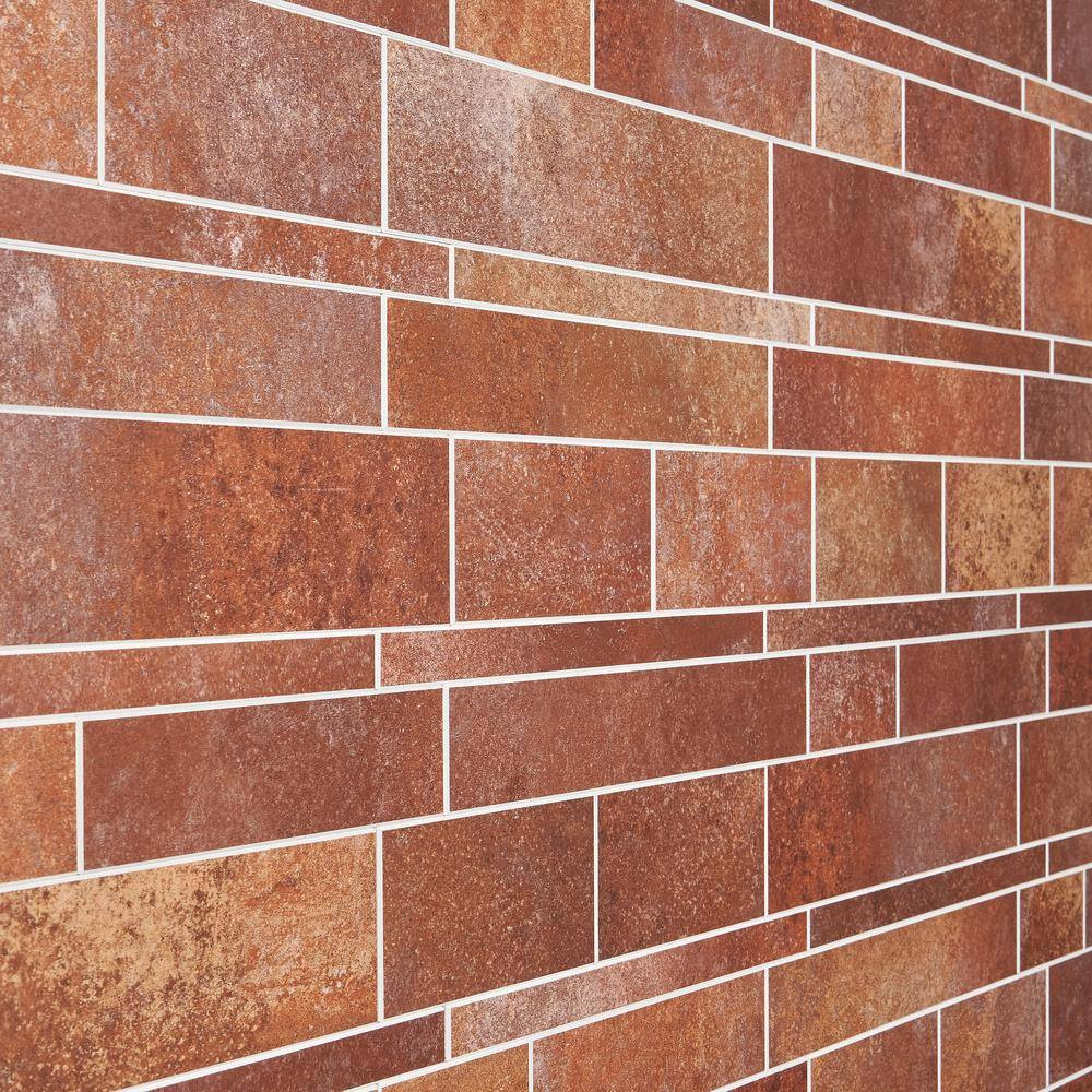 Luxe Core Railroad Terracotta 11.81 In. X 11.81 In. SPC Peel and Stick Tile (0.9