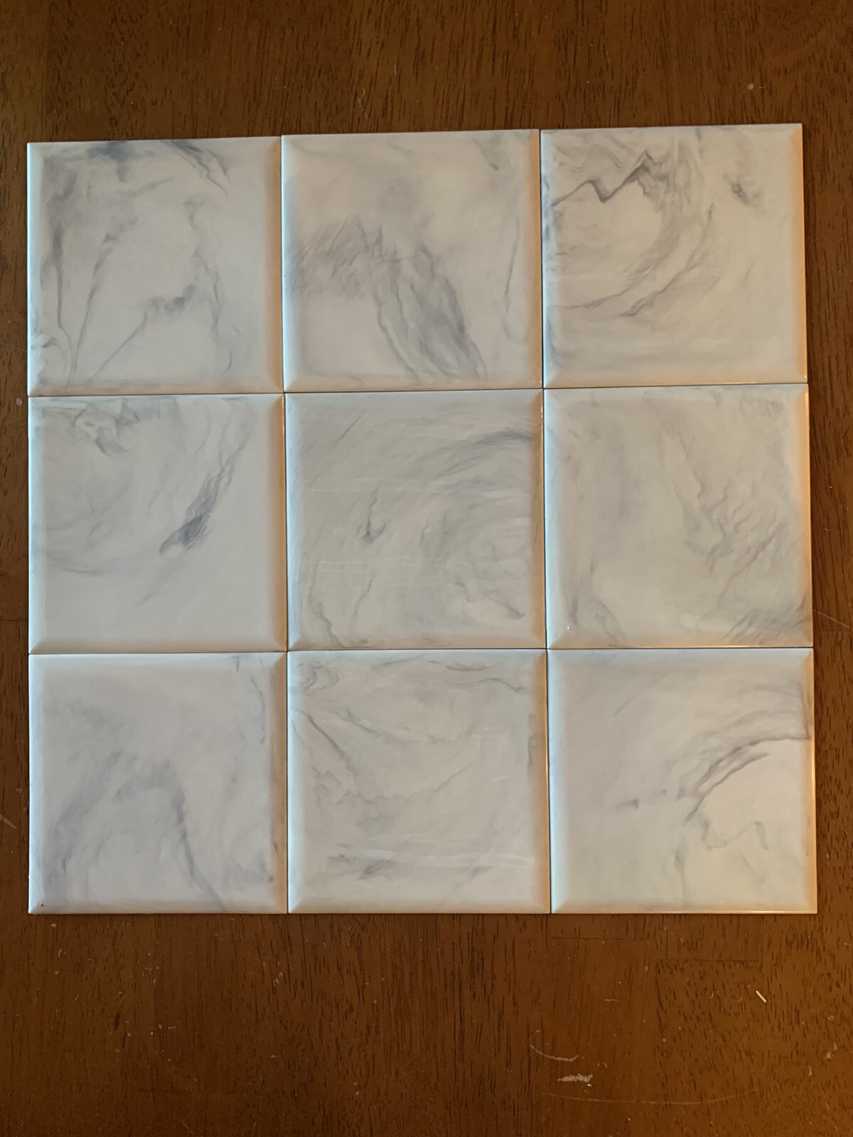 Vintage 4-1/4″ Grey Marbled Plastic Wall Tiles