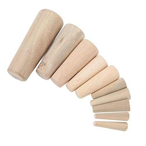 Marine Boat Wooden Conical Bungs Plugs Set, 10pcs Marine Tapered Thru Hull