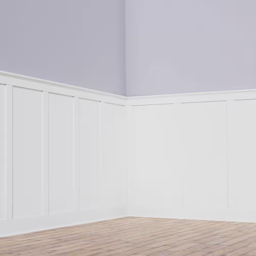 5/8 In. X 96 In. X 56 In. Expanded Cellular PVC Deluxe Shaker Wainscoting Mouldi