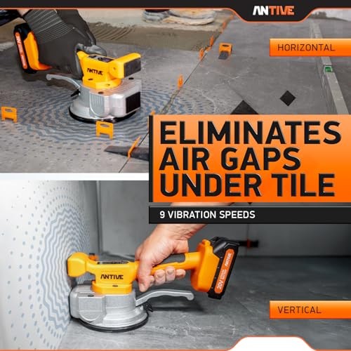 Tile Vibration Tool Kit with Dual 20V Batteries – Cordless Tile Vibration