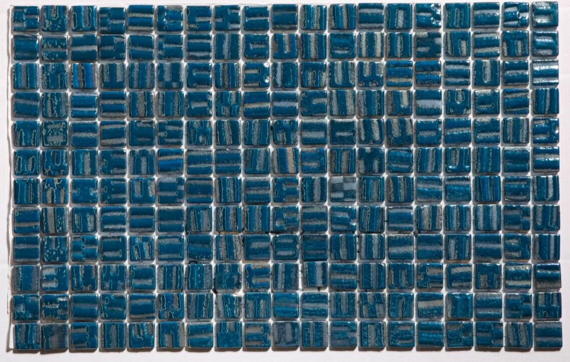 Pressed Glass Mosaic on Net for Pool 32.5×51.5 -Alves Blend Cobalt Pool
