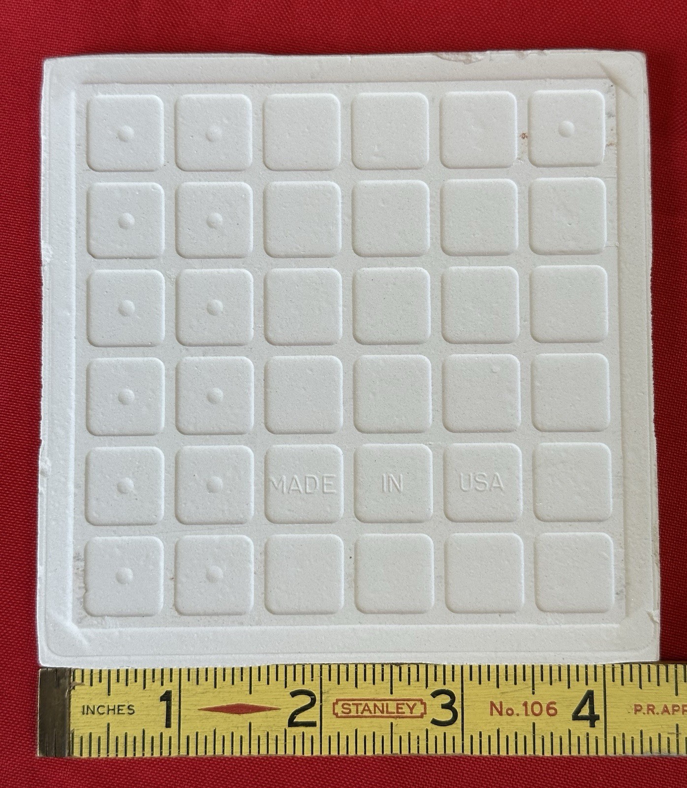 1 pc. Off-White Matte Ceramic Tile: 4-3/8″ by Florida Tile Co. New Old Stock