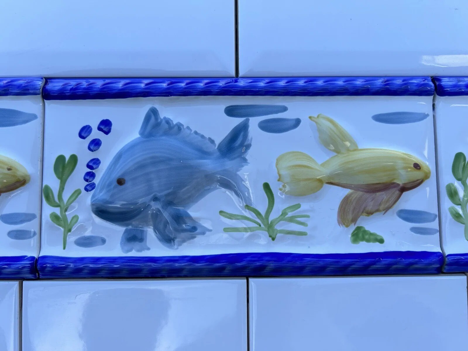 4″ X 8″ Tile Fish Aquarium Borders Imported From Spain Bathroom Tile