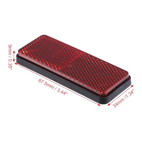 4 Pcs 87.5x34mm Plastic Universal Rectangular Reflective Warning Reflector Red