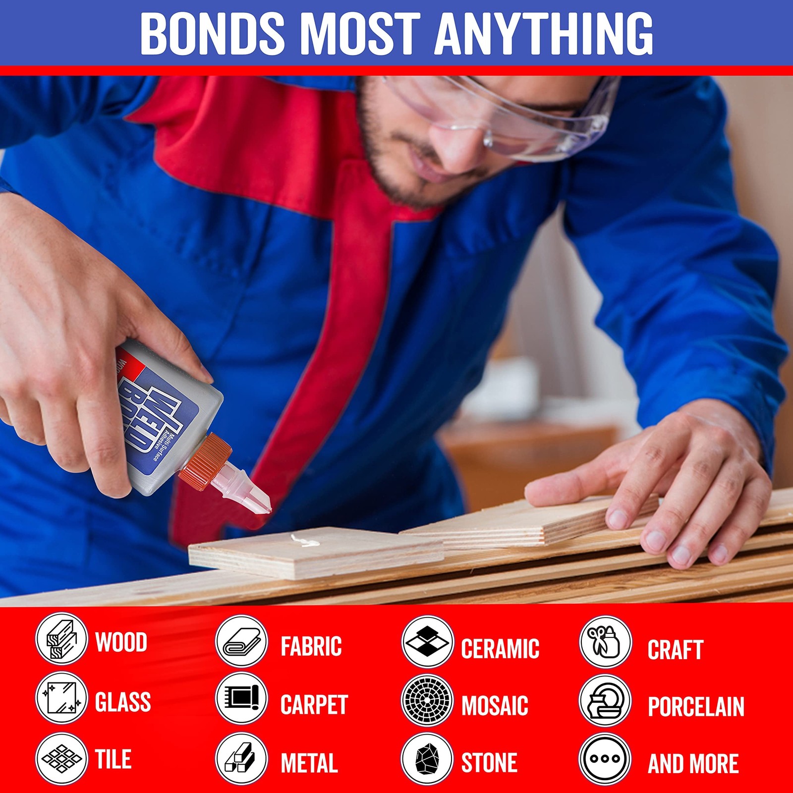 Weldbond Multi-Surface Strong Glue – Fast Drying Glue for Wood, Tile, Cera