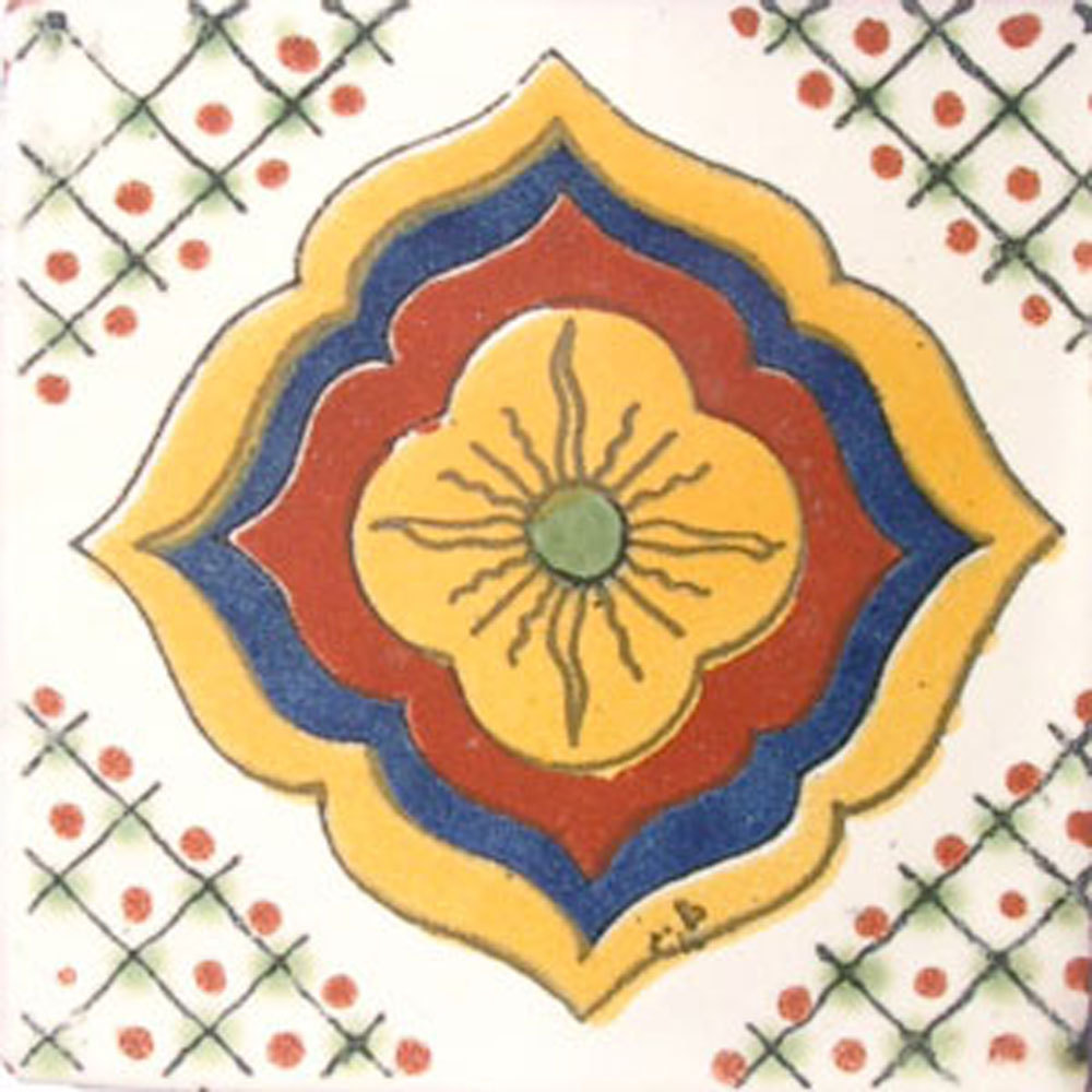 9 MEXICAN TILES WALL OR FLOOR USE TALAVERA MEXICO CERAMIC HANDMADE POTTERY C#015