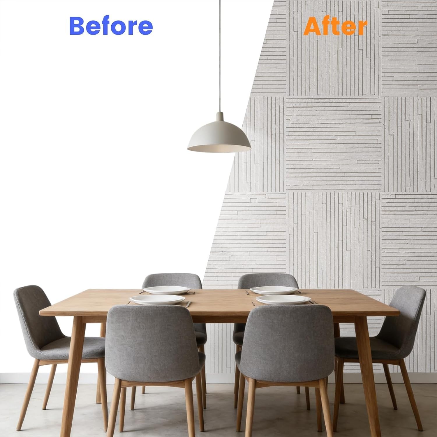 2 Pcs 3D White Faux Stone Wall Panels 11.8’‘ x 11.8’’ x 0.2”, Inorganic Clay