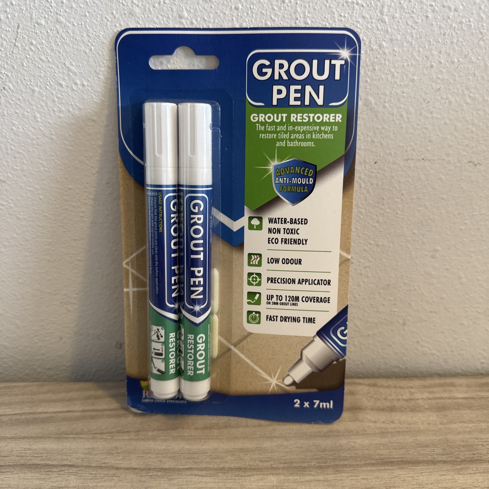 Grout Pen White Tile Paint Marker: Waterproof Tile Grout Colorant w/ Extra Tips