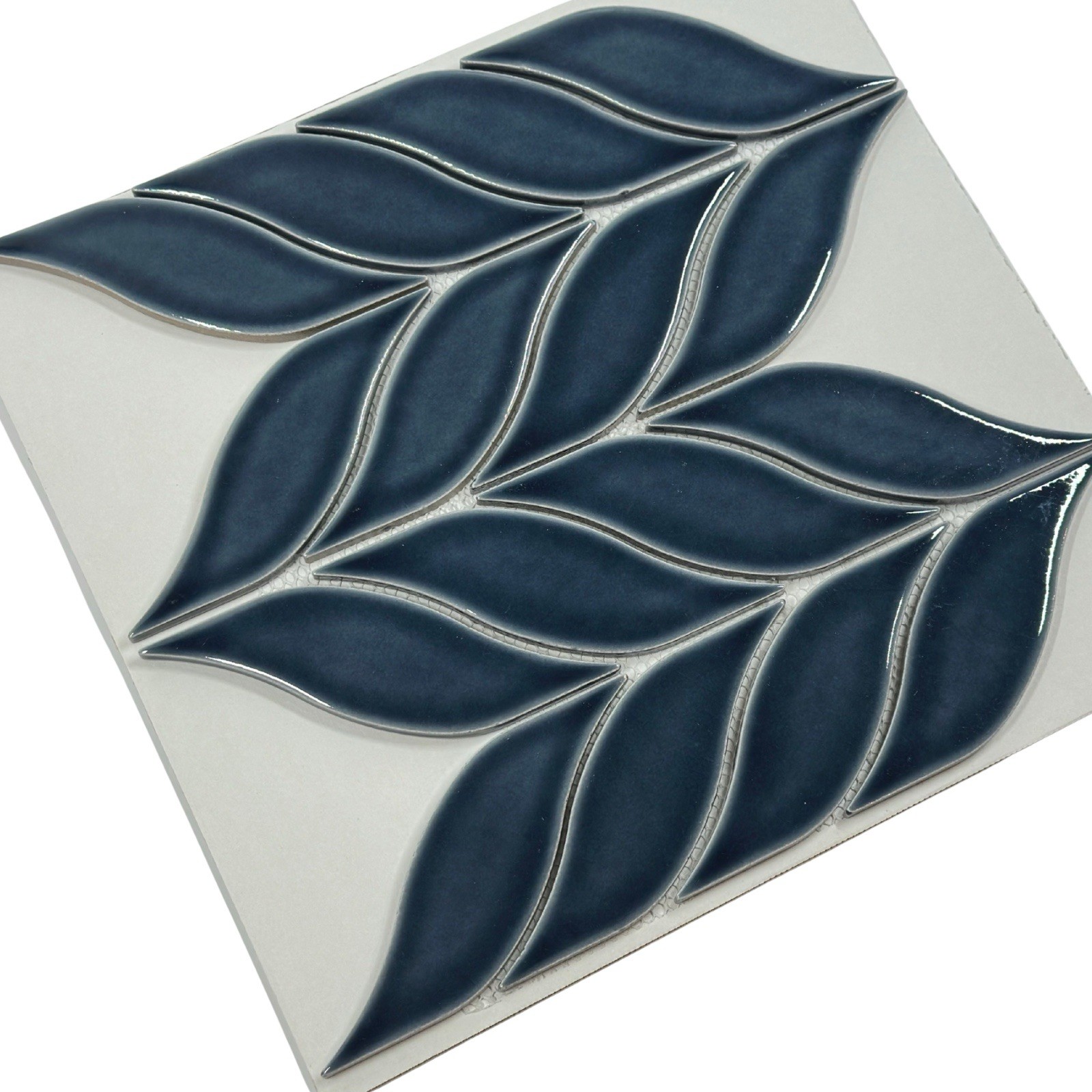SOCI SSE-888 Winspear Navy Glossy Cambria Wall Tile Backsplash 10 Pack 11.5×12.5