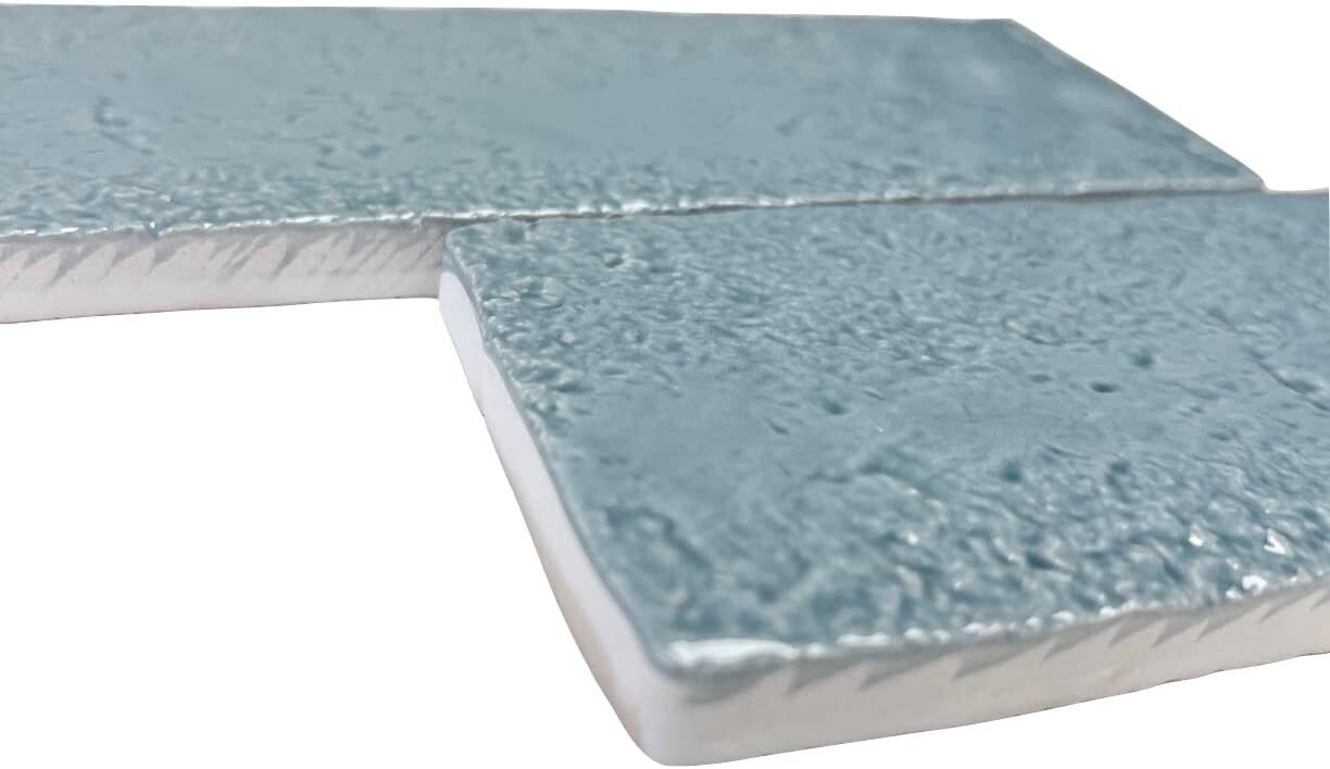 2 1/2×8 Brick 20 Soft Blue Decorative Shiny Wall Ceramic Tile (PACK OF 7)