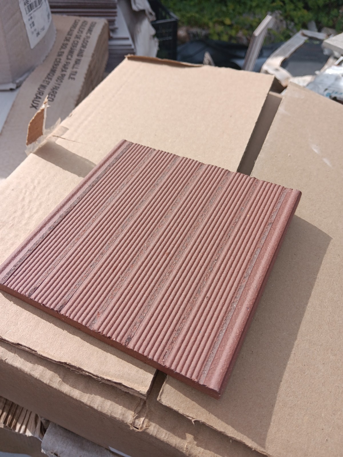 4 Tiles (1 Ft²) -Quarry Red Blaze Abrasive Floor and Wall Tile..Outdoor /Indoor