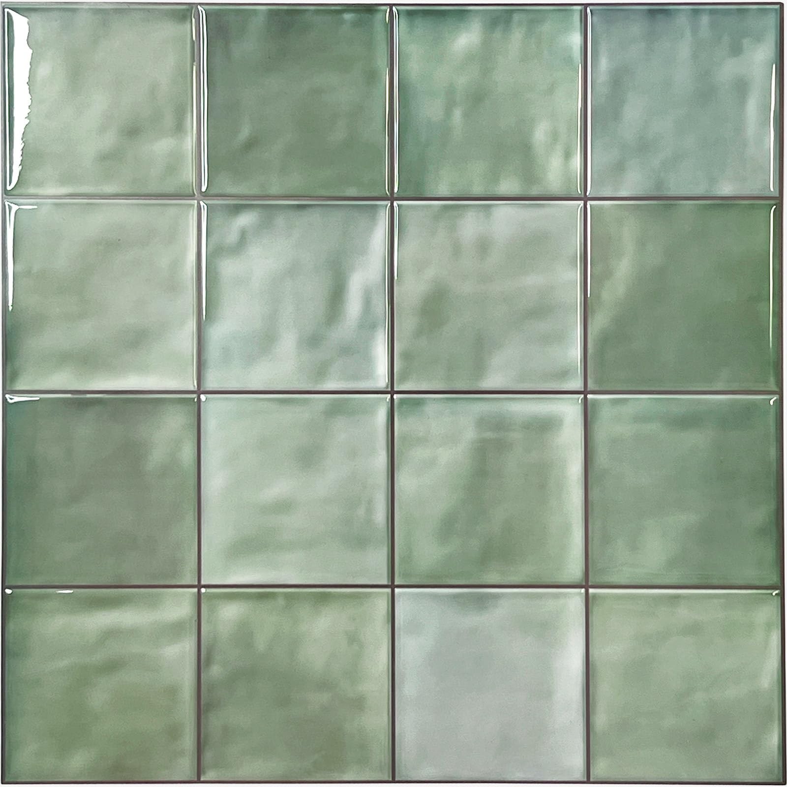 5 Pcs Peel and Stick Backsplash,3D Adhesive Wall Tiles-Spring Moss