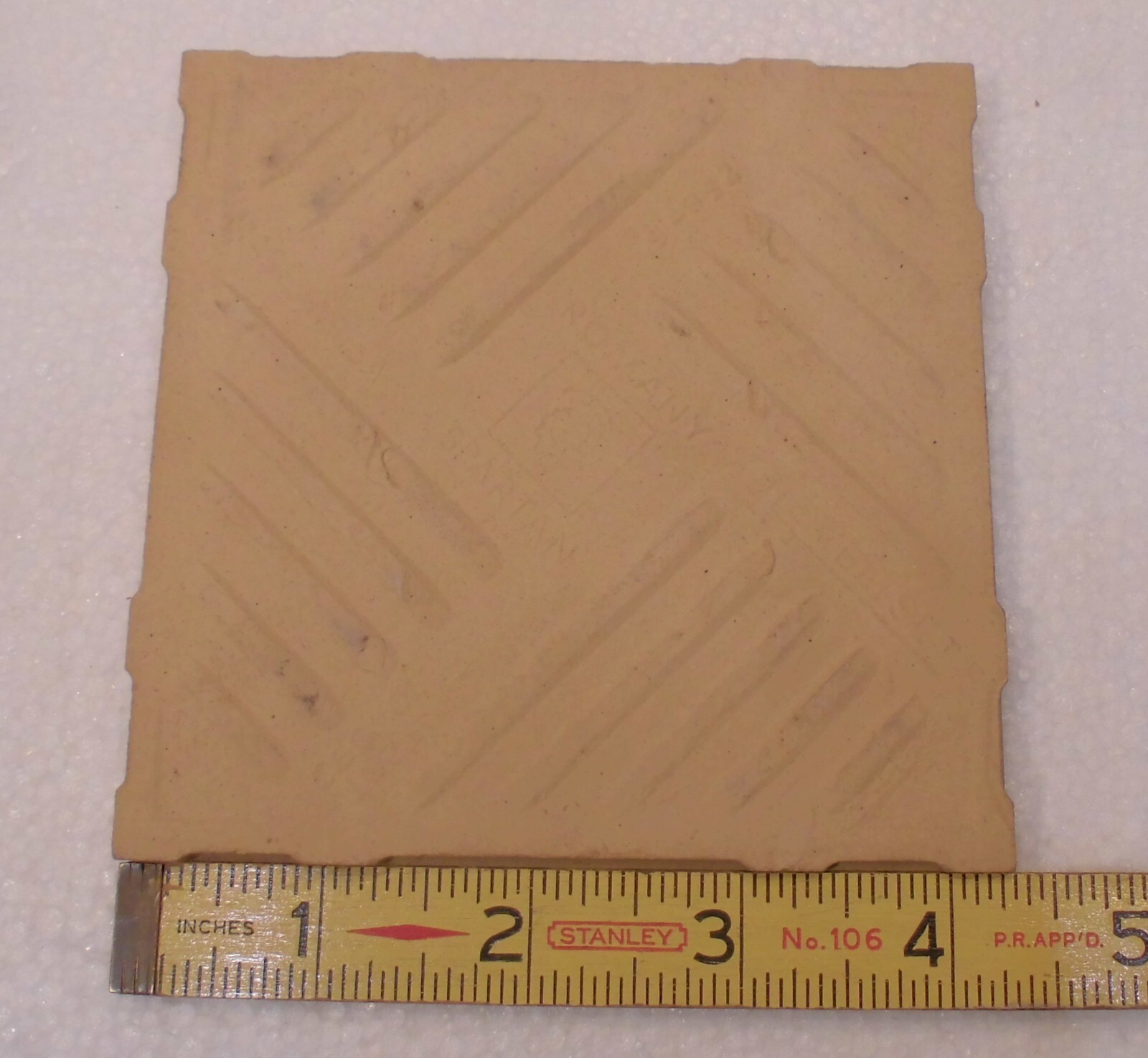 1 pc. Sandalwood – Medium Brown: 4-1/4″ Ceramic Tile by Romany Co. NOS