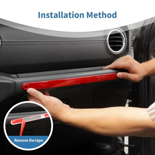 for Jeep JL Passenger Grab Handle Trim Cover Strip for Jeep Wrangler JL JLU Red