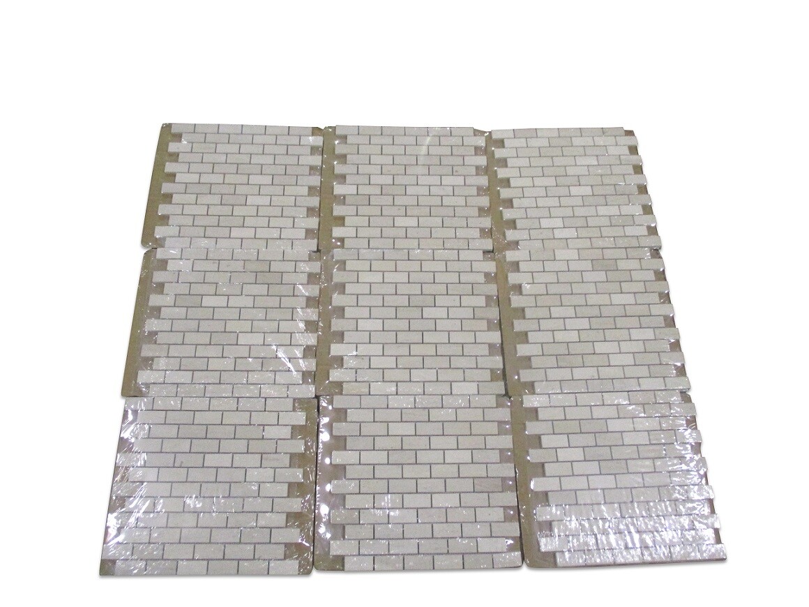 H63XH Golden Beach Moleanos Beige Limestone 1×2 Brick Mosaic Tile Honed