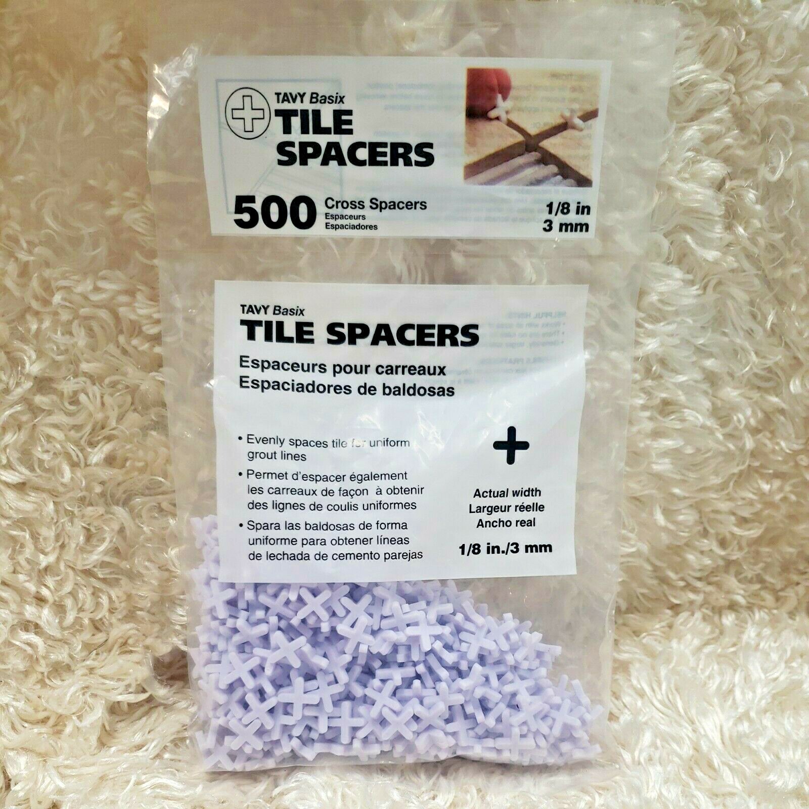 TAVY BASIX Tile Cross #5454 Spacers 1/8″ 3mm – 500 count NEW & SEALED!