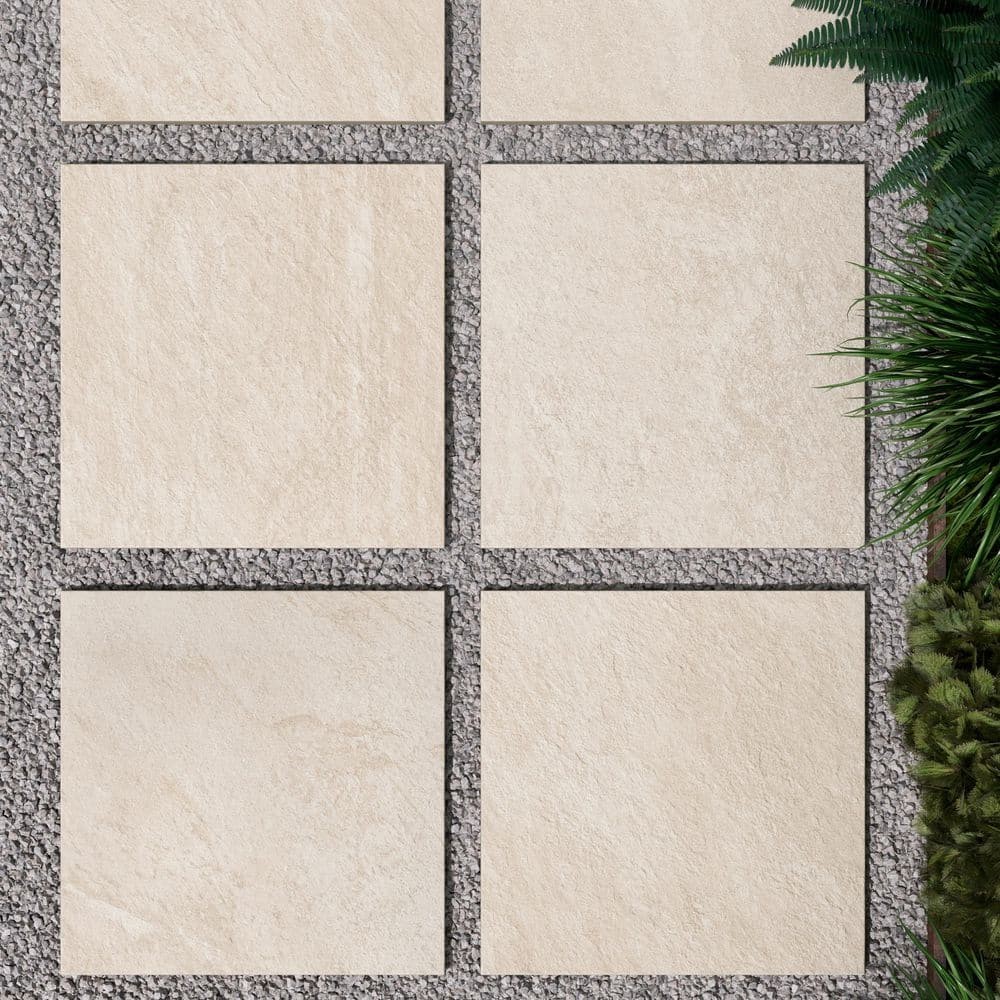 Alpe White 24 in. x 24 in. x 0.75 in. Stone Look Porcelain Paver