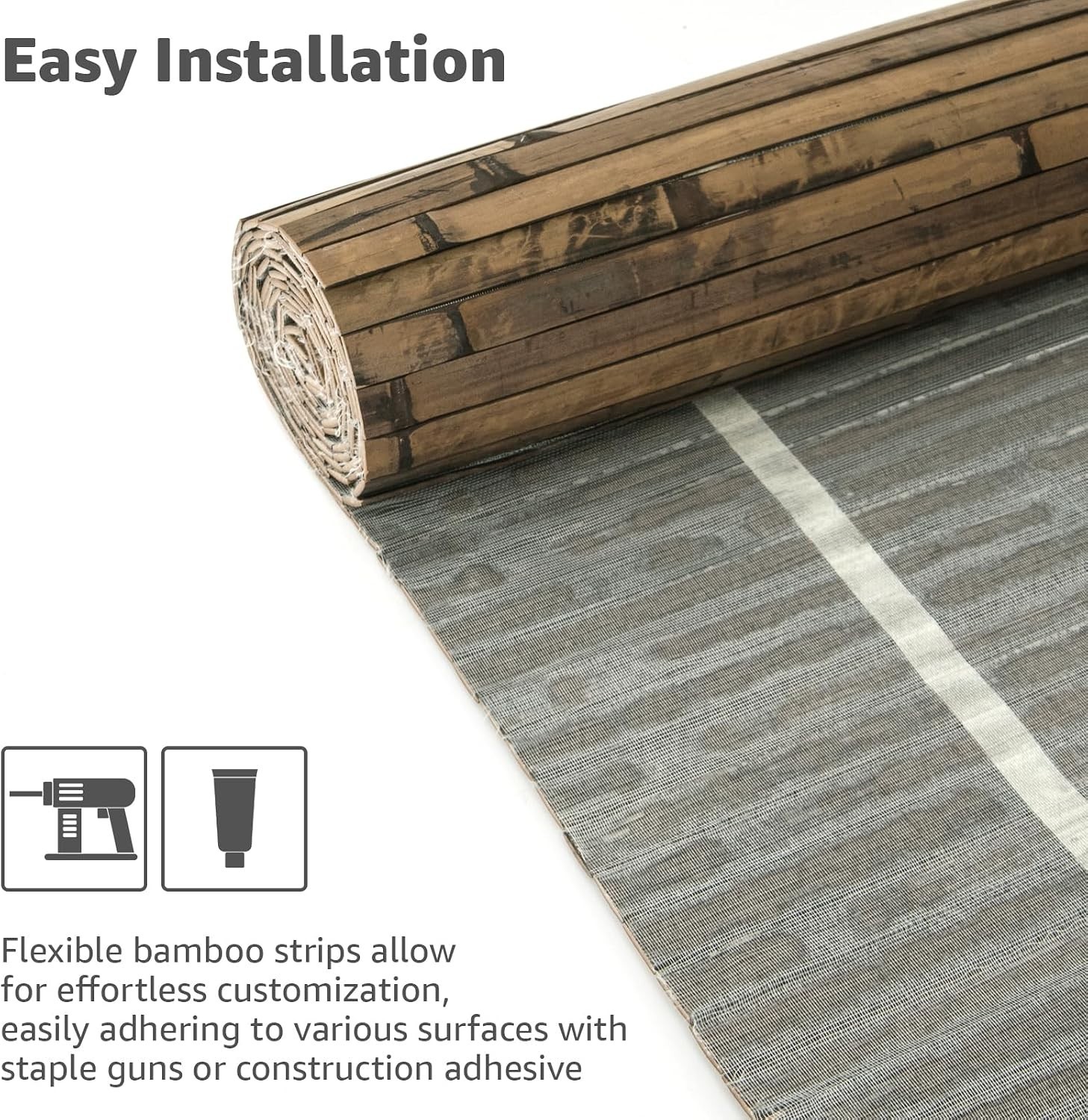 Natural Bamboo Wall Panel for Interior Wall Decor, Renewable Pole Wrap Wainsc…