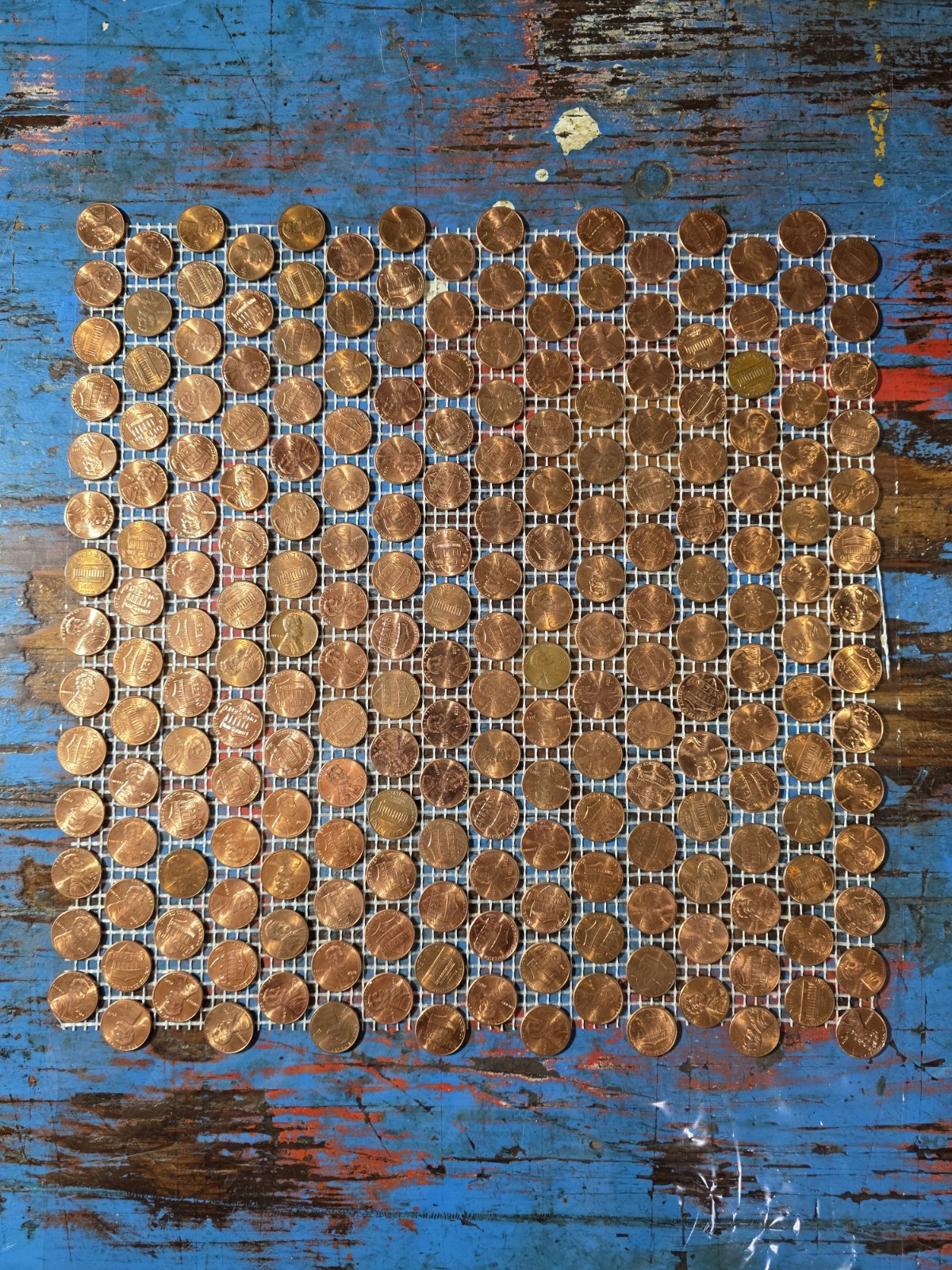 US Copper Circulated Penny LARGE Tile Sheets – 12″ x 13″ – for Floor or Wall Art