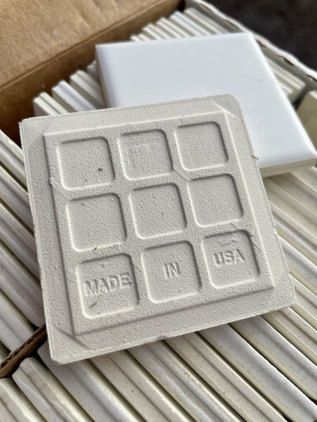 VTG Ceramic Trim Tiles White MATTE 2” x 2” Box of 40