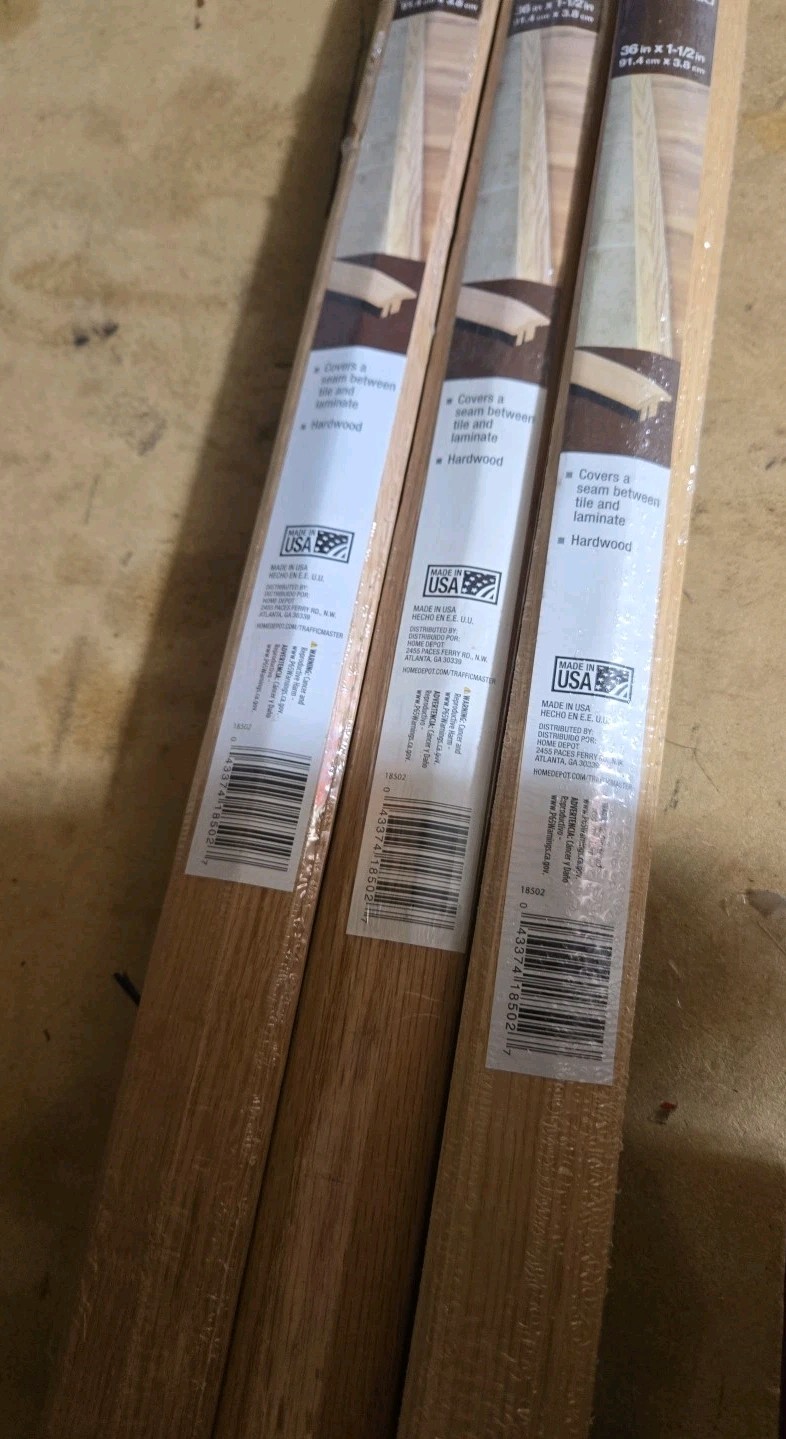 3x Trafficmaster 36″x1 1/2 Tile to Laminate Transition Unfinished 132726