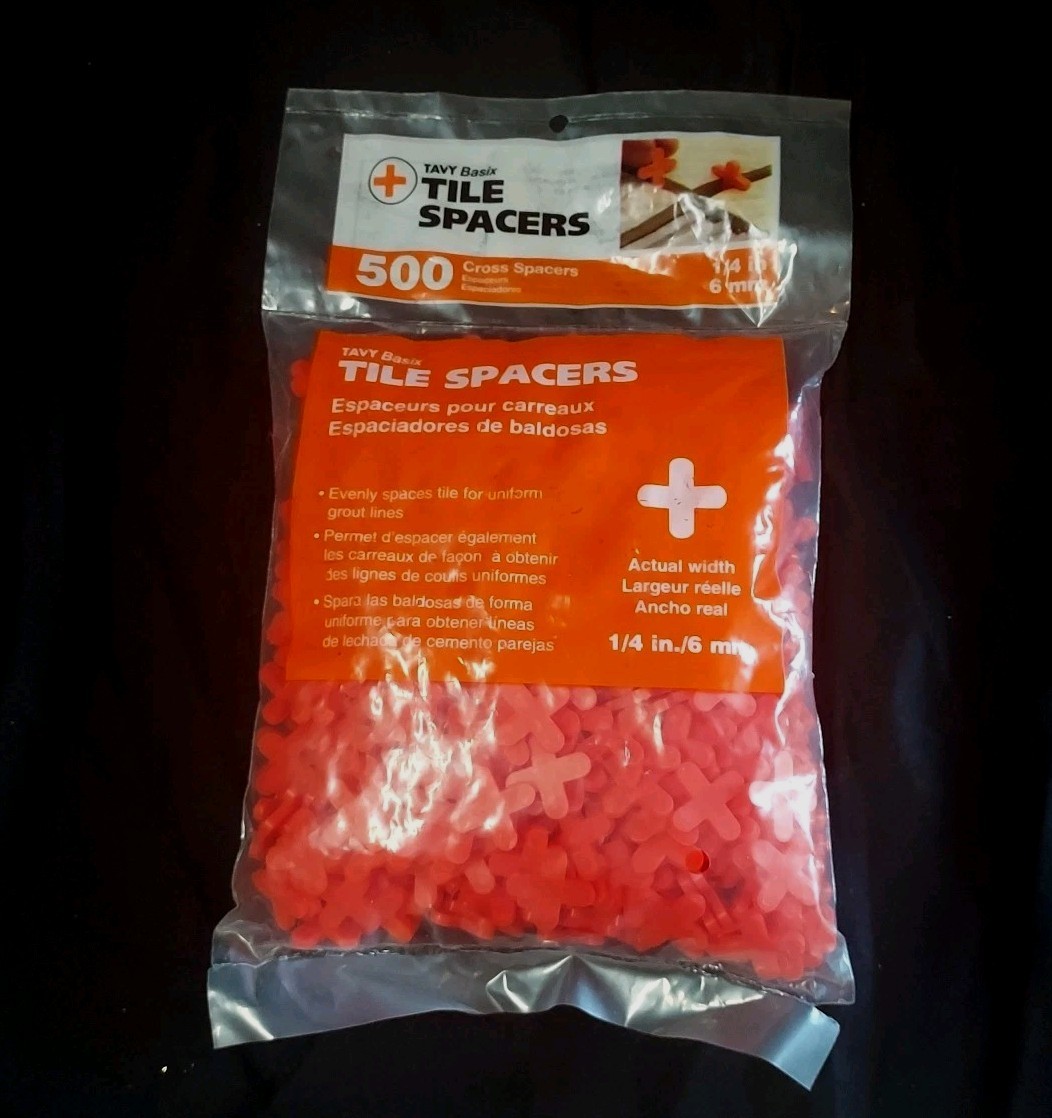 NEW Tavy Basix Tile Spacers 1/4″ 6mm 500 Orange Cross Spacers Unopened Package
