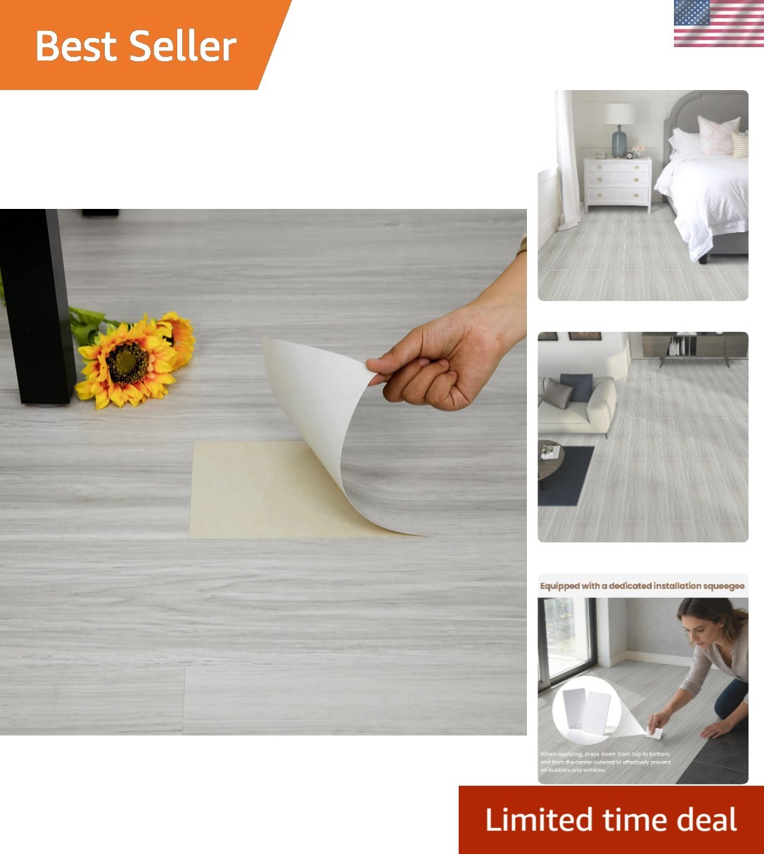 20-Pack 30 Sq.Ft Peel and Stick Floor Tile, Vinyl Plank Flooring, Natural Woo…