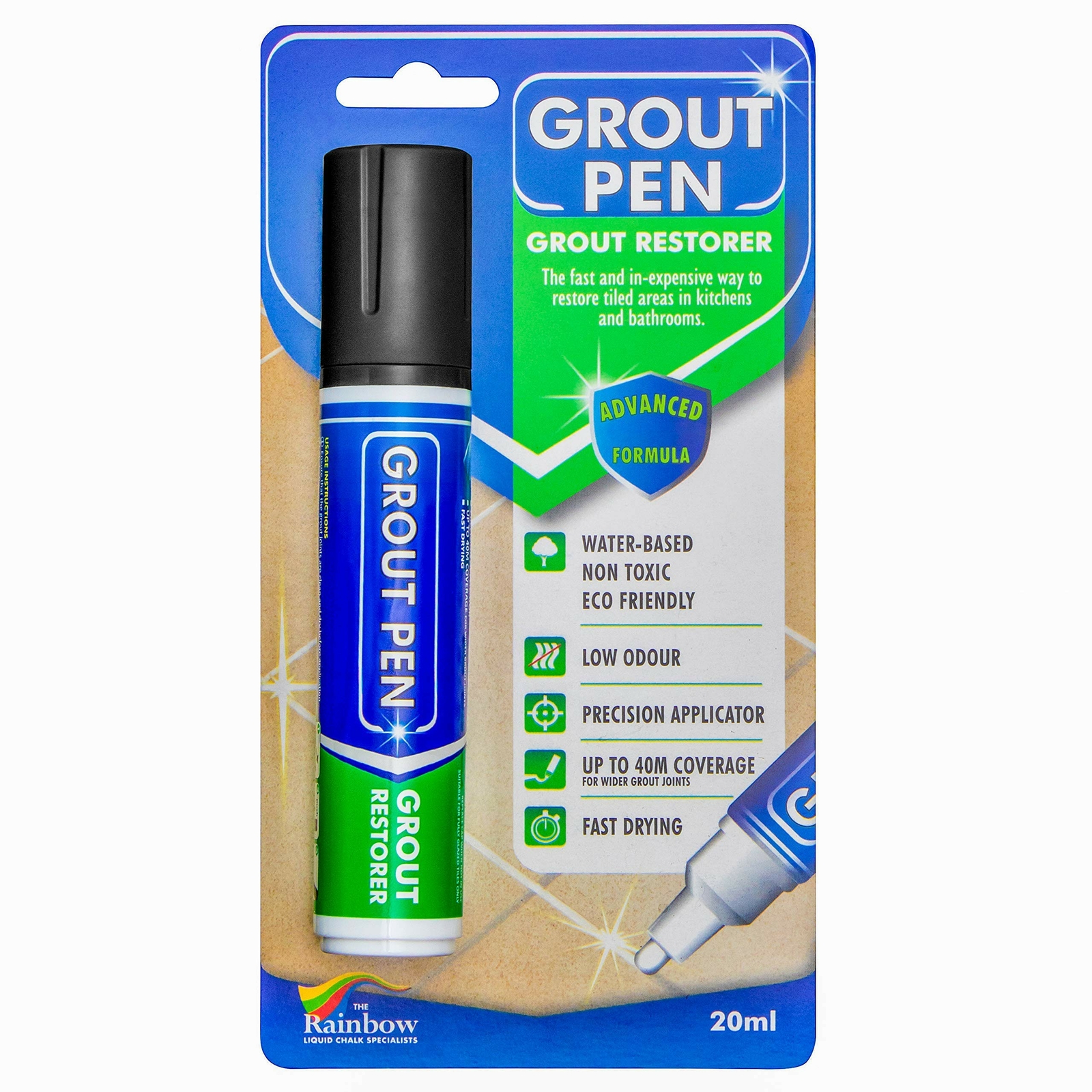 Grout Pen Black Tile Paint Marker: Waterproof Tile Grout Colorant Pen – Wide Tip