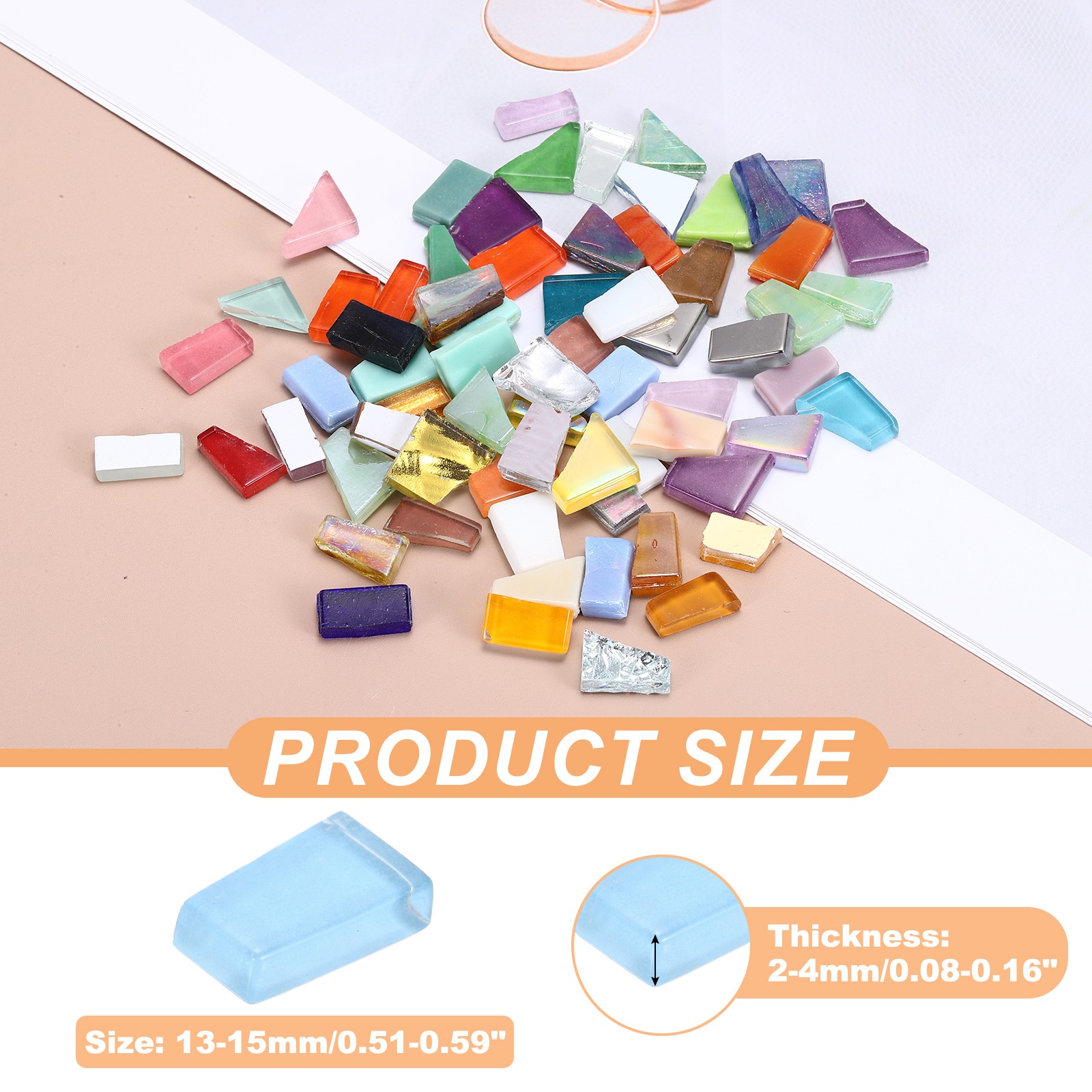 Irregular Glass Mosaic Tiles, 100g/0.2LB Stained Glass Sheets, Blue Series