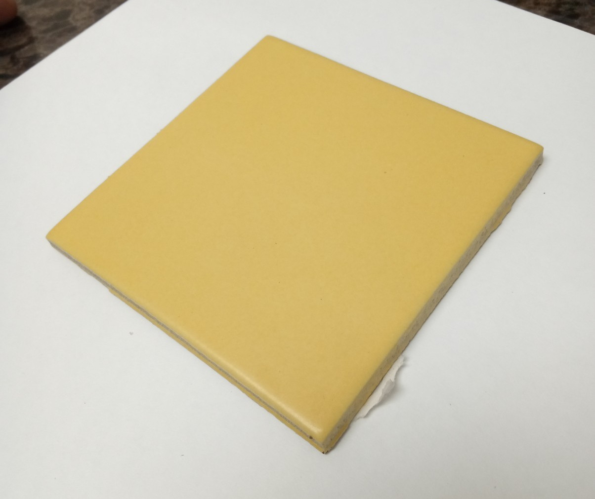 4×4 Tile Matte Sunlit Yellow Wall Remodel Ceramic C#643-536 Sample