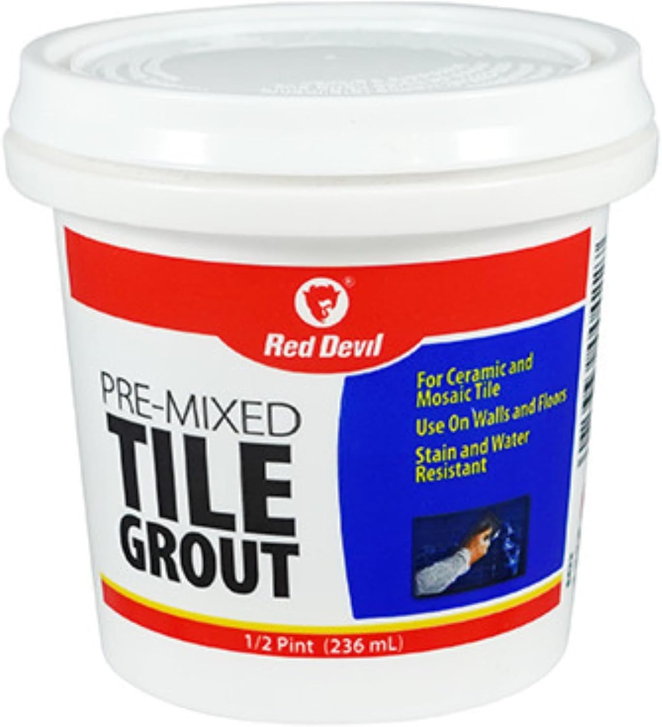 Effortless Tile Grout – 1/2 Pint White, Perfect for DIY Wall & Floor Projects