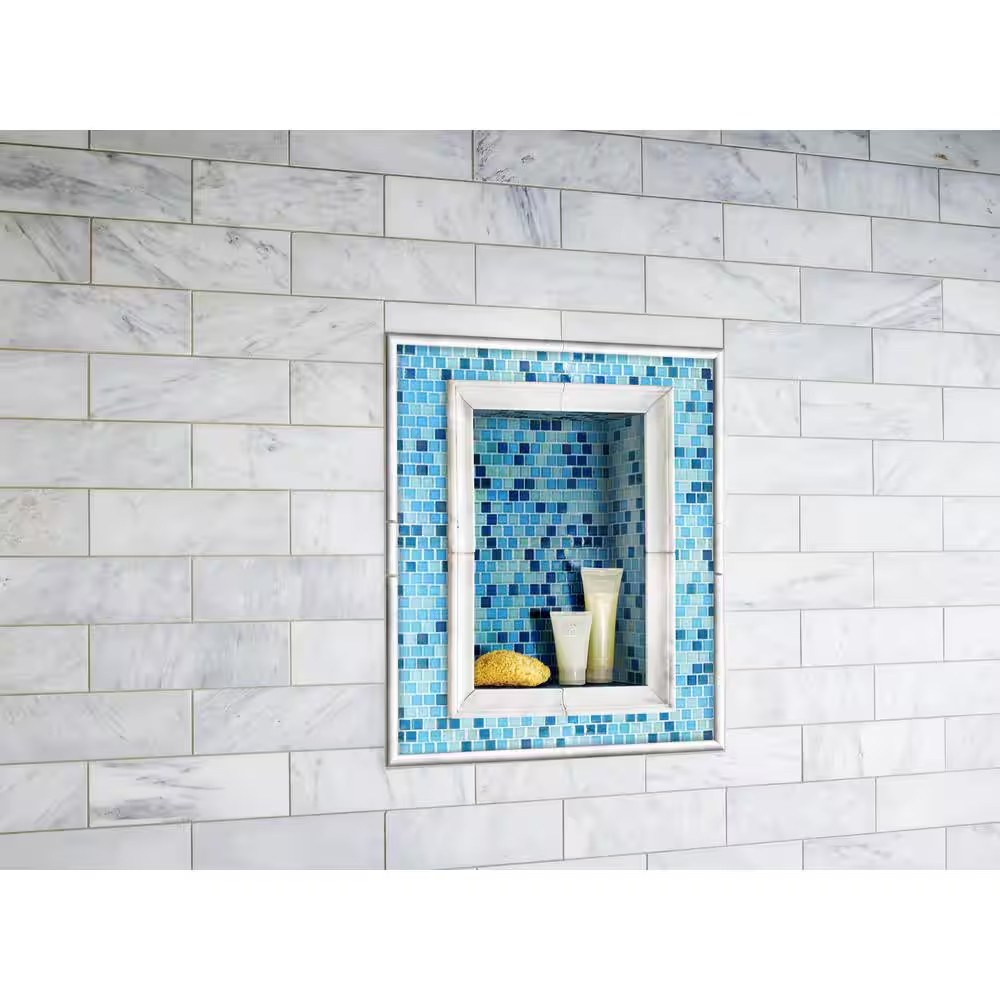 Carrara White Pencil Molding 3/4 In. X 12 In. Polished Marble Wall Tile (20 Lin.
