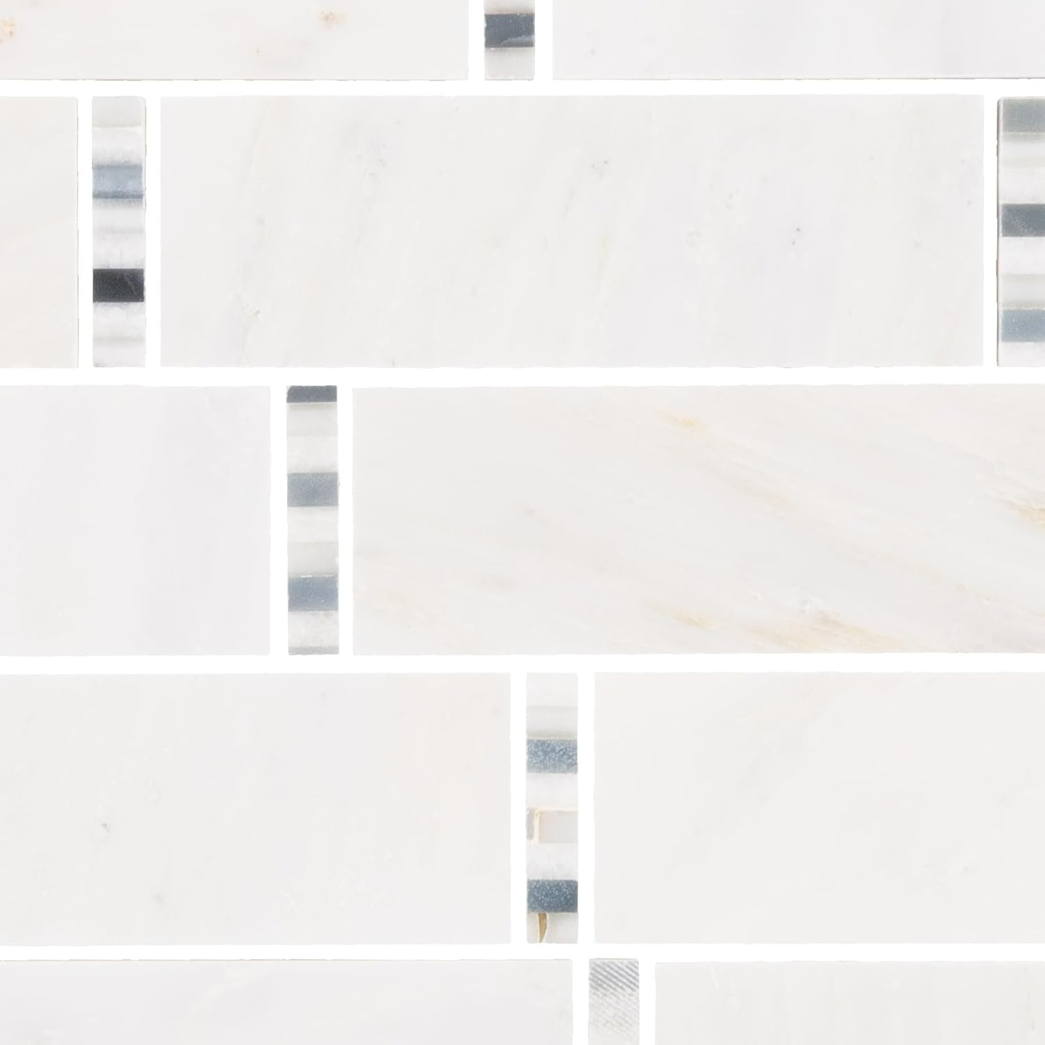 First Snow Elegant Polished Linear Mosaic Tile – Random Design