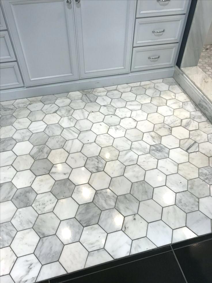C35XP 5″ Hexagon Carrara White Venato Carrera Marble Mosaic Tile Polished
