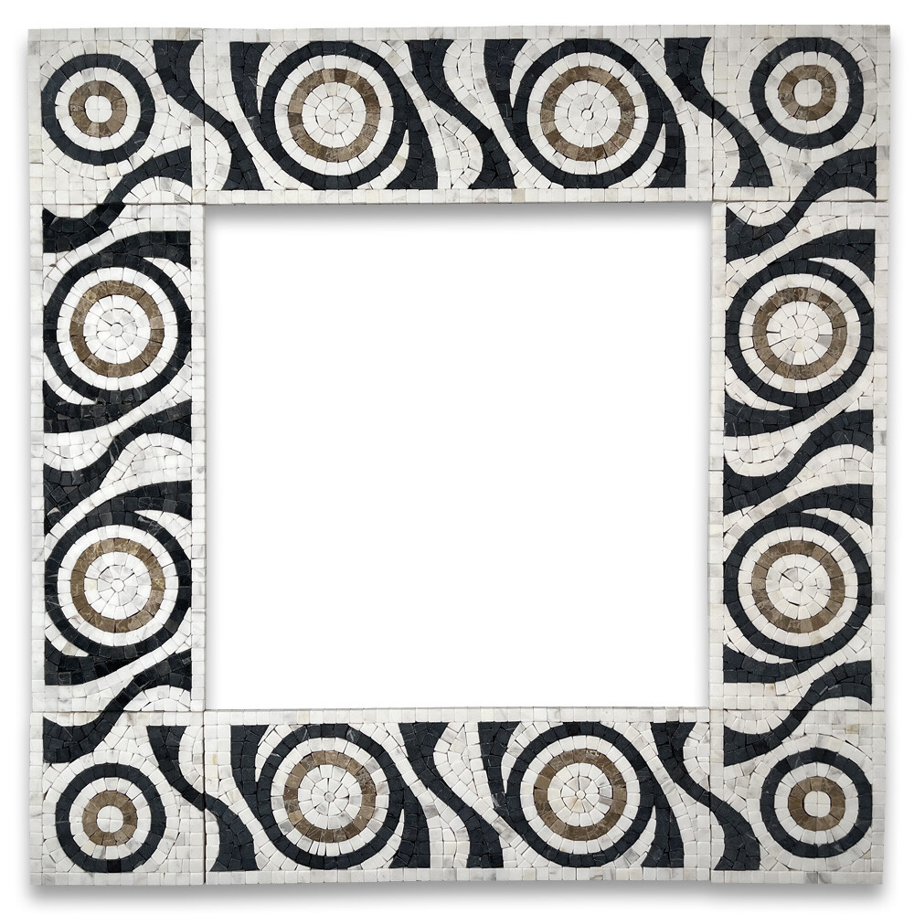 B0013T Marble Mosaic Border Listello Accent Tile Ripple White 5.1×15 Tumbled