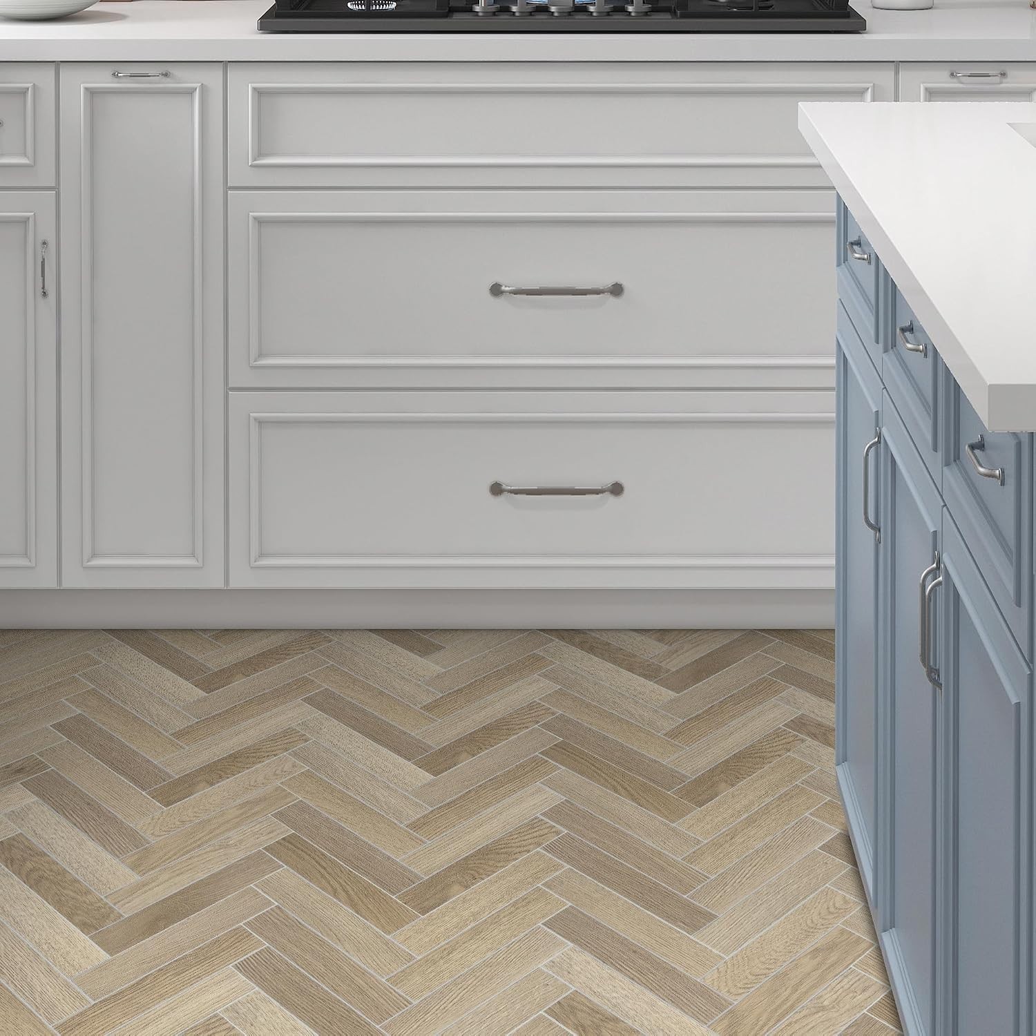 Warm Oak Chevron Style Peel & Stick 12.2″ X 10″ Wall or Floor Tile (12pcs)