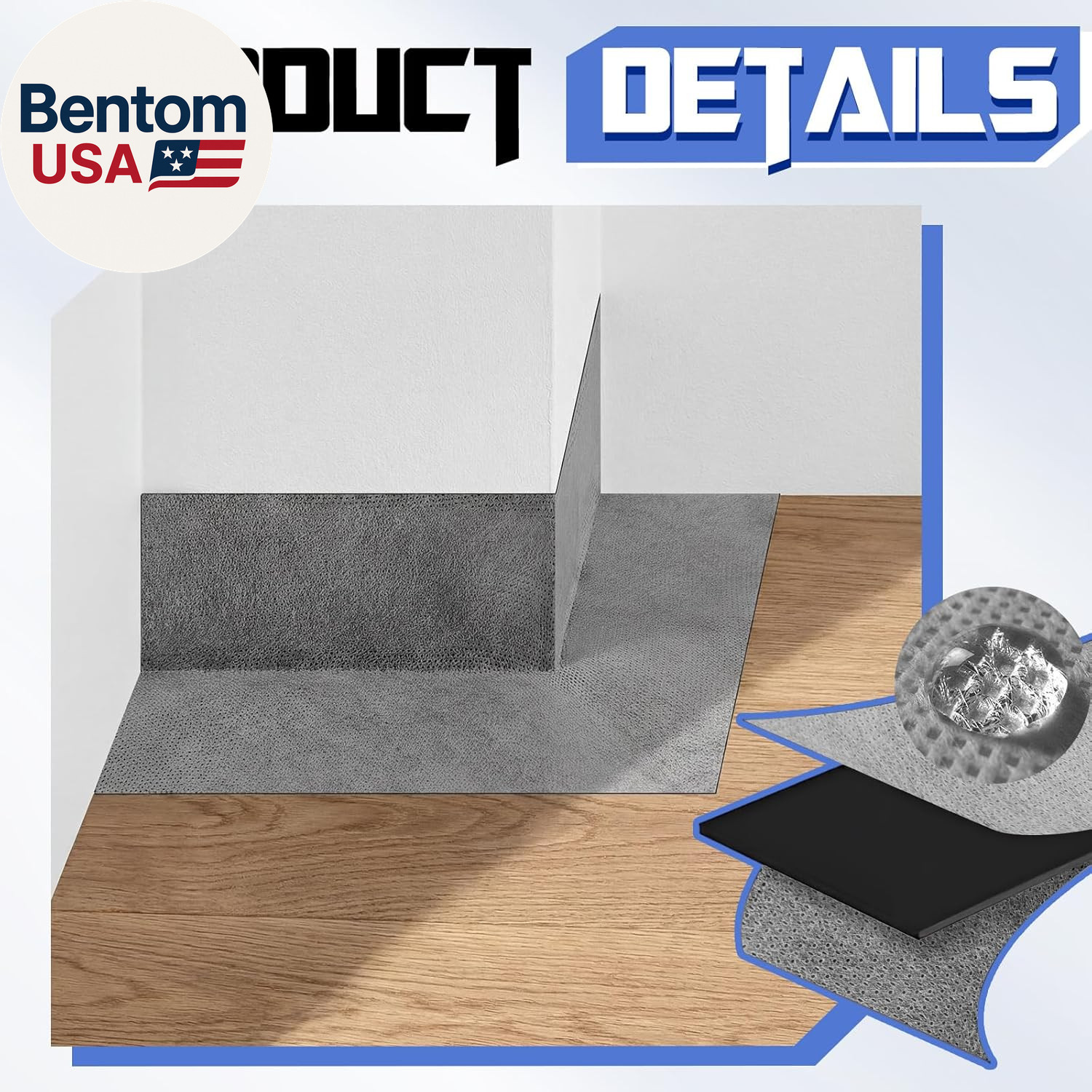 7 Pcs Waterproofing Membrane Kit, 0.42 X 100Ft(42 Sq Ft) Waterproof Membrane Ban