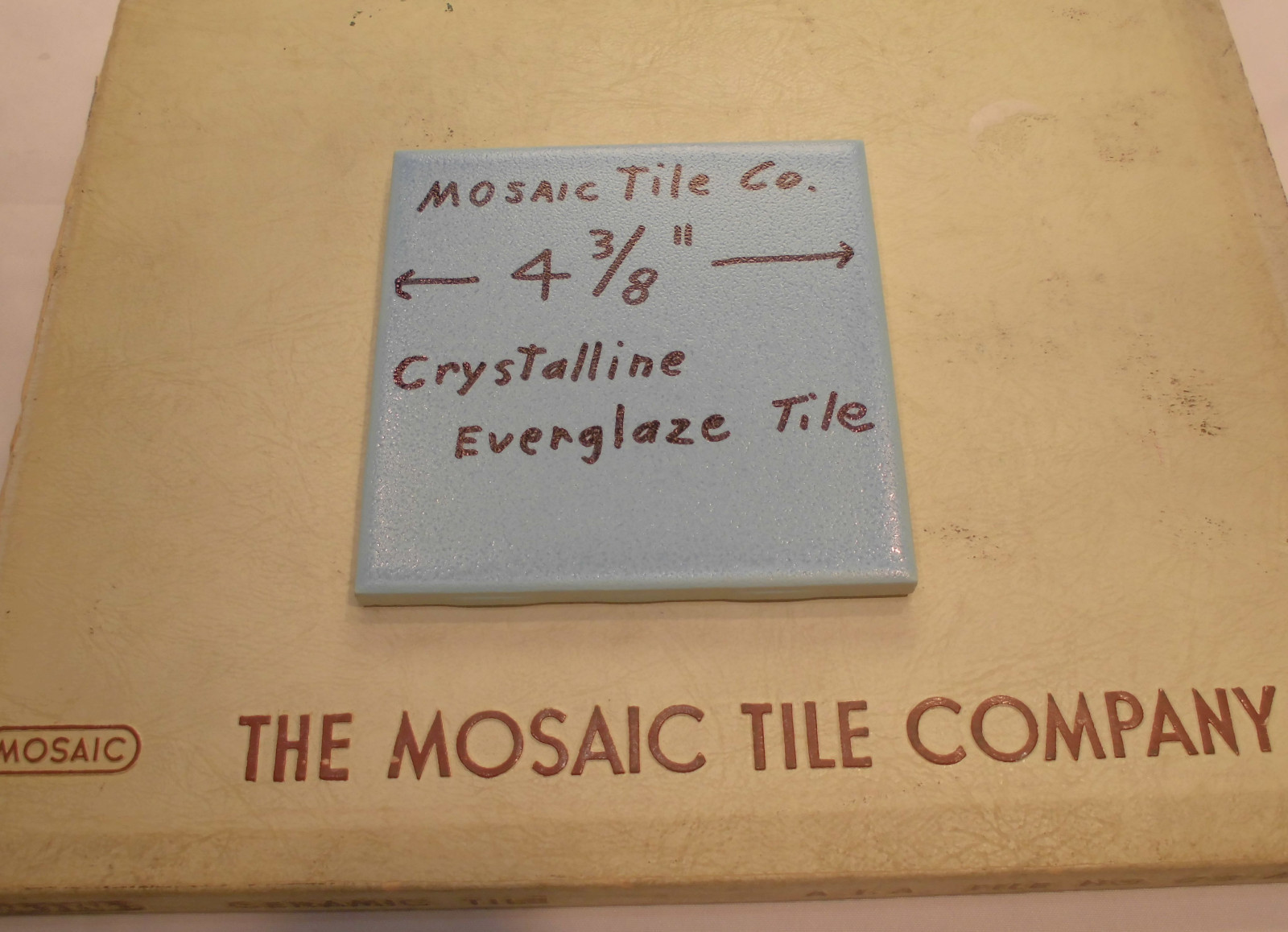 1 pc. *Baby Blue* Ceramic Tiles by Mosaic Tile Co. 4-3/8″ Crystalline Glazed