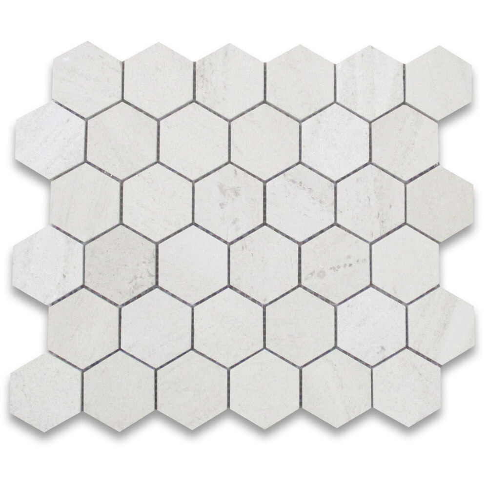 H32XH Golden Beach Moleanos Beige Limestone 2″ Hexagon Mosaic Tile Honed