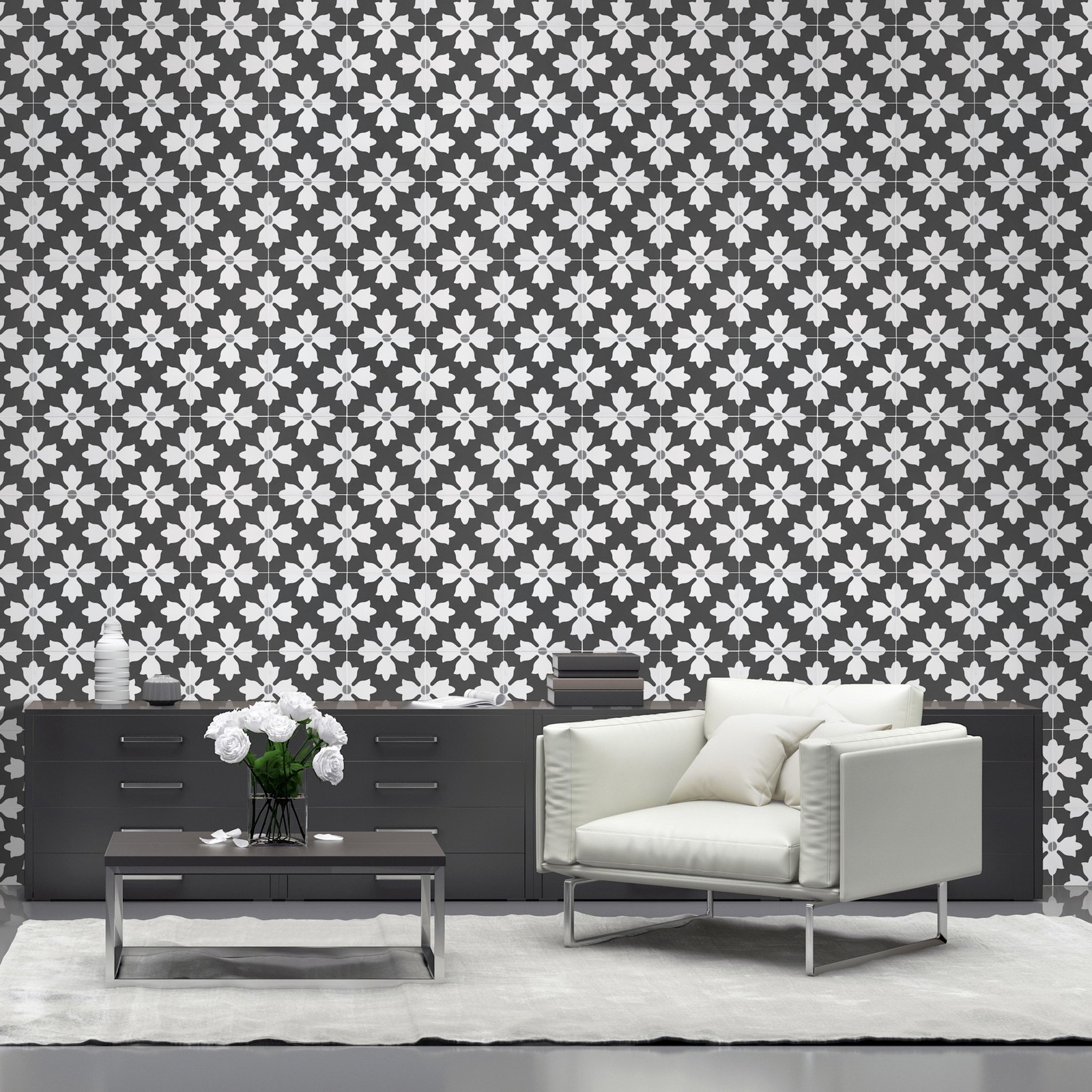 Ackland AKNPTAMA8X8M-PL Amara – 8″ x 8″ Porcelain Encaustic Floor – Estara