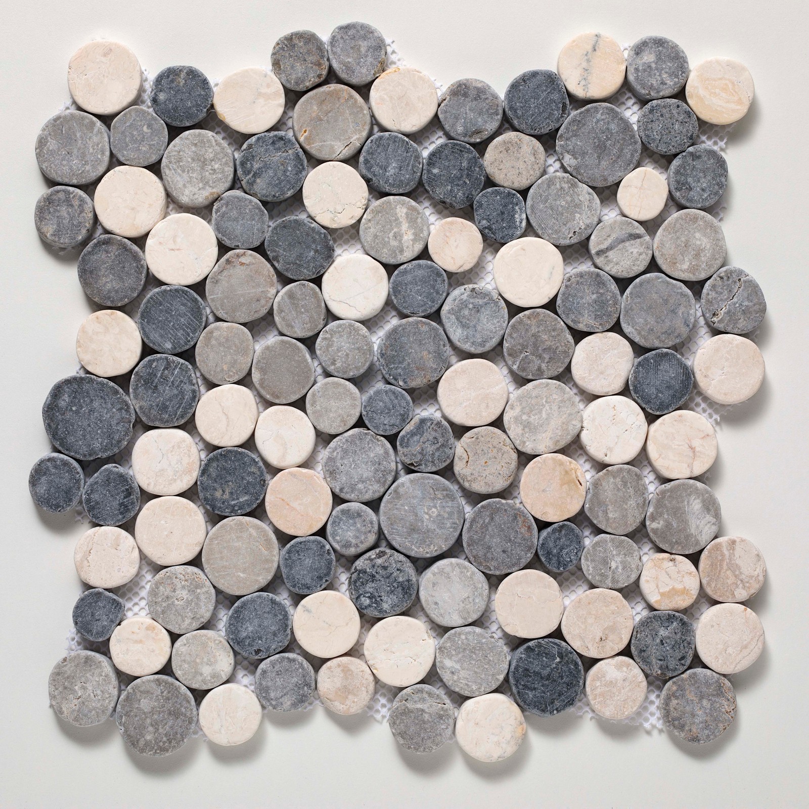 Cruz Bay Studio XD3R Penny Rounds – 11″ x 11″ Pebble and Rock – Light Grey /