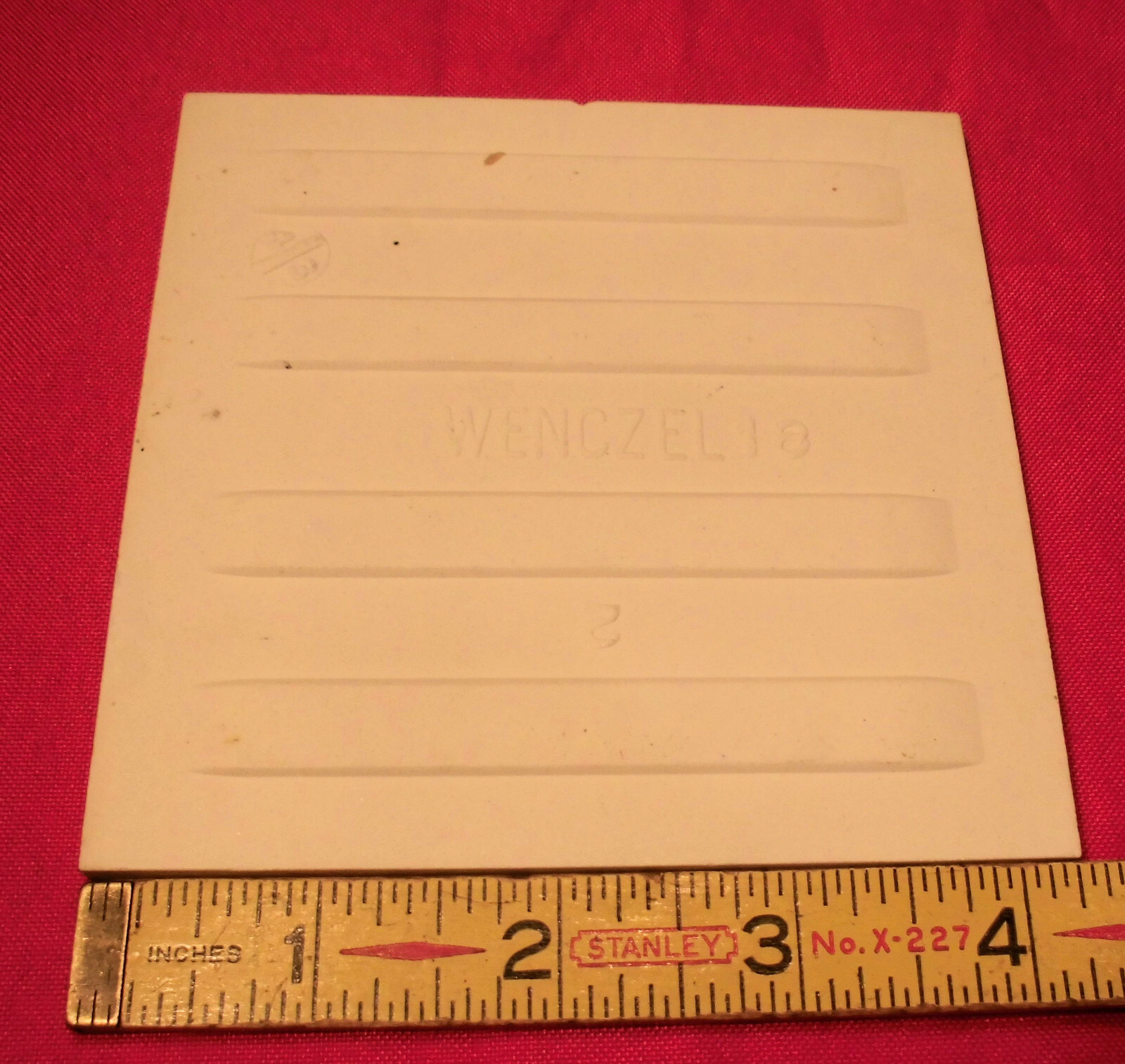 1 pc. *Dove Gray* Glossy Ceramic Tile by Wenczel Co.…NOS…4-1/4″ plus spacing